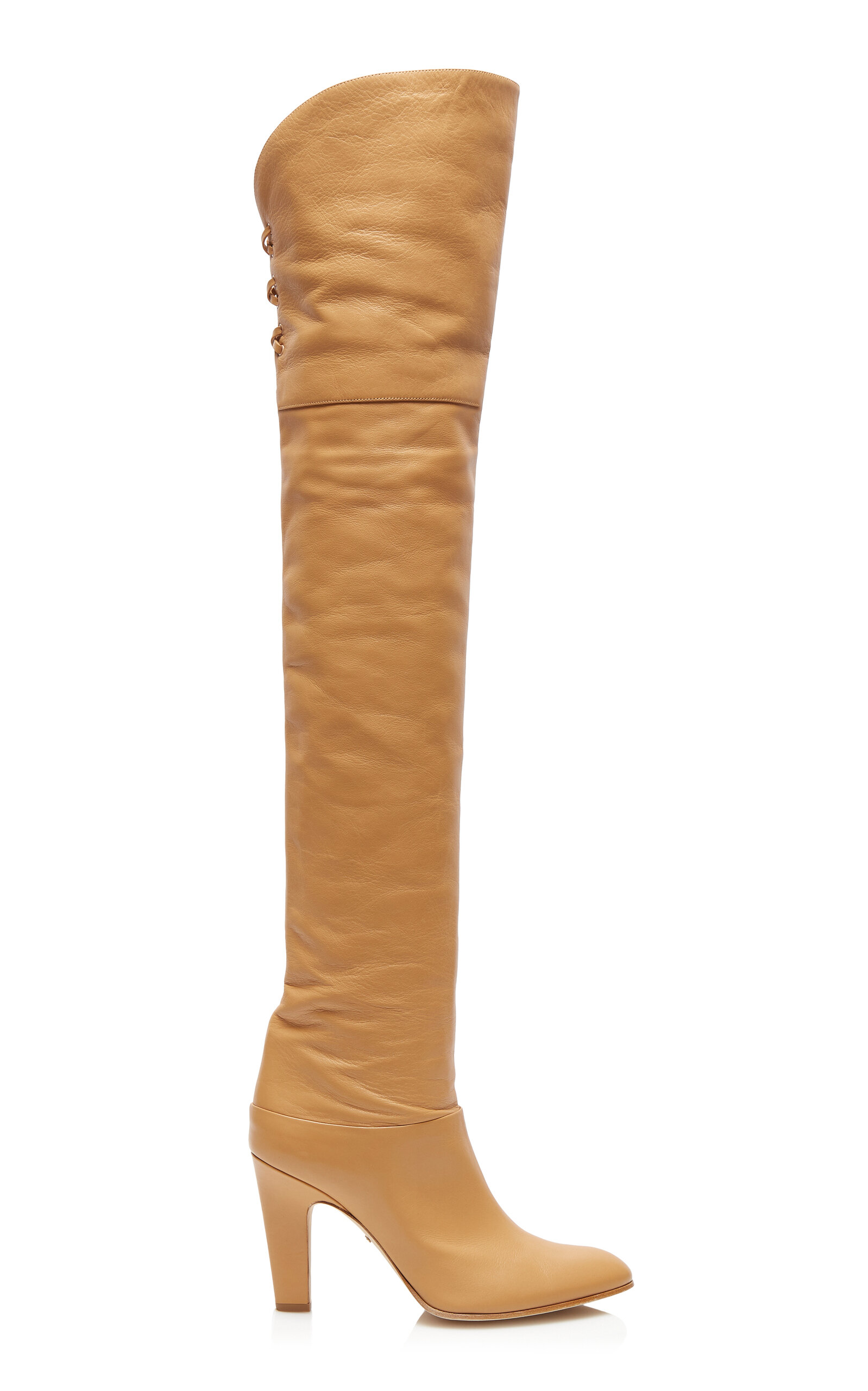 Chloé Eve Over-the-knee Leather Boots In Neutral