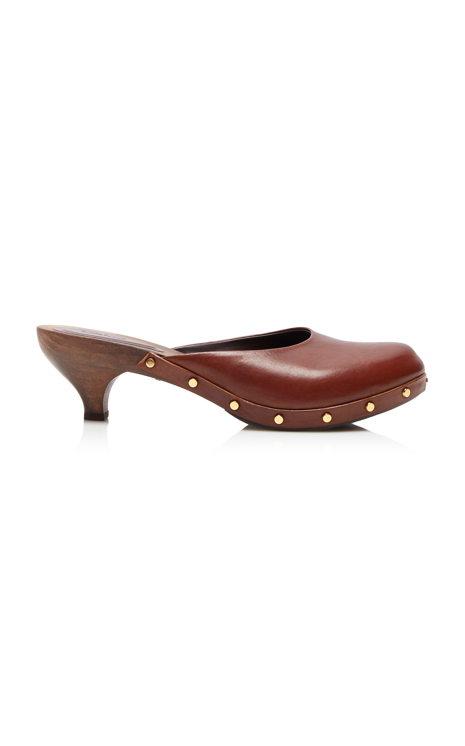 Chloé Judith Leather Clogs In Brown