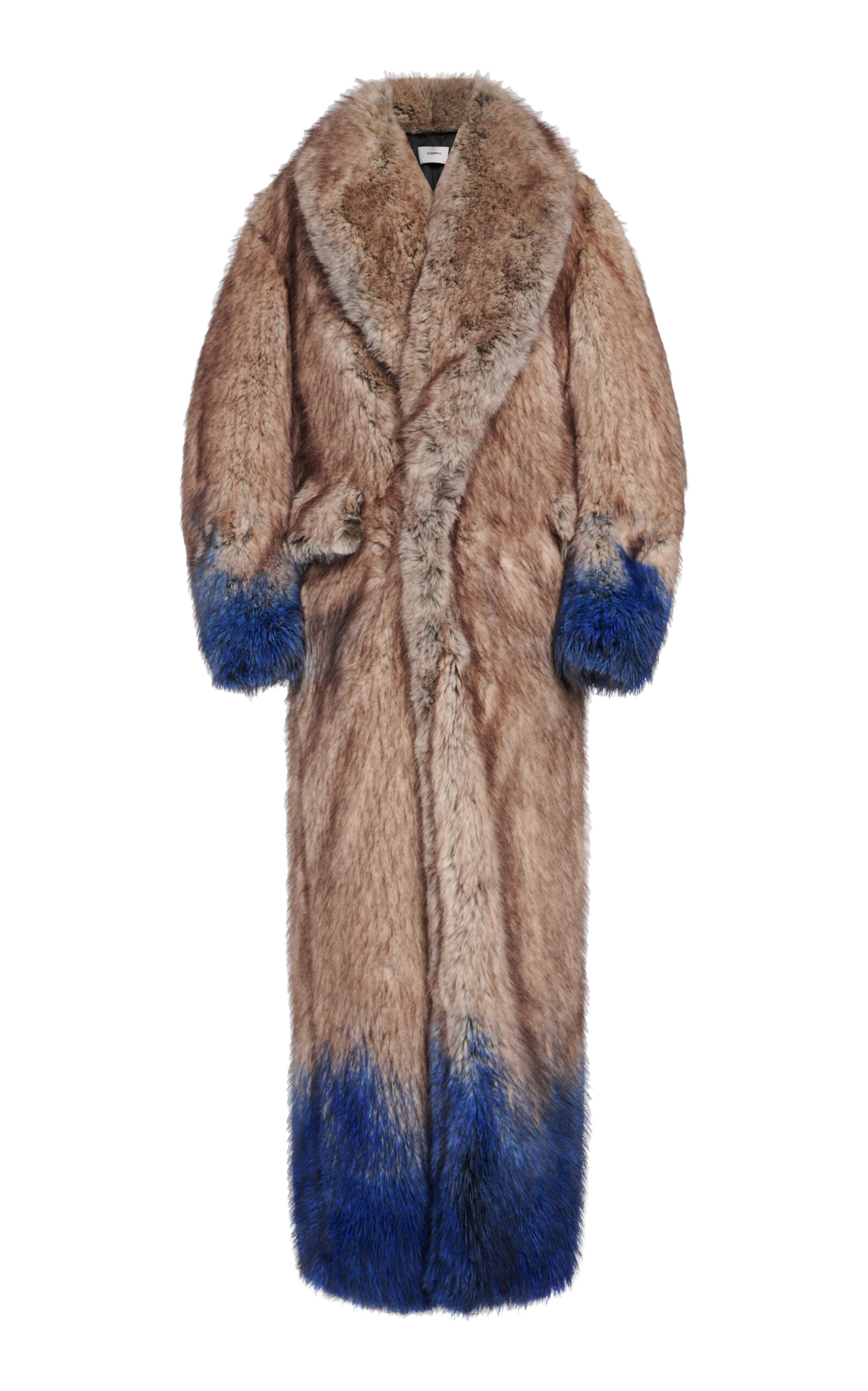 Coperni Spray-effect Faux Fur Coat In Brown