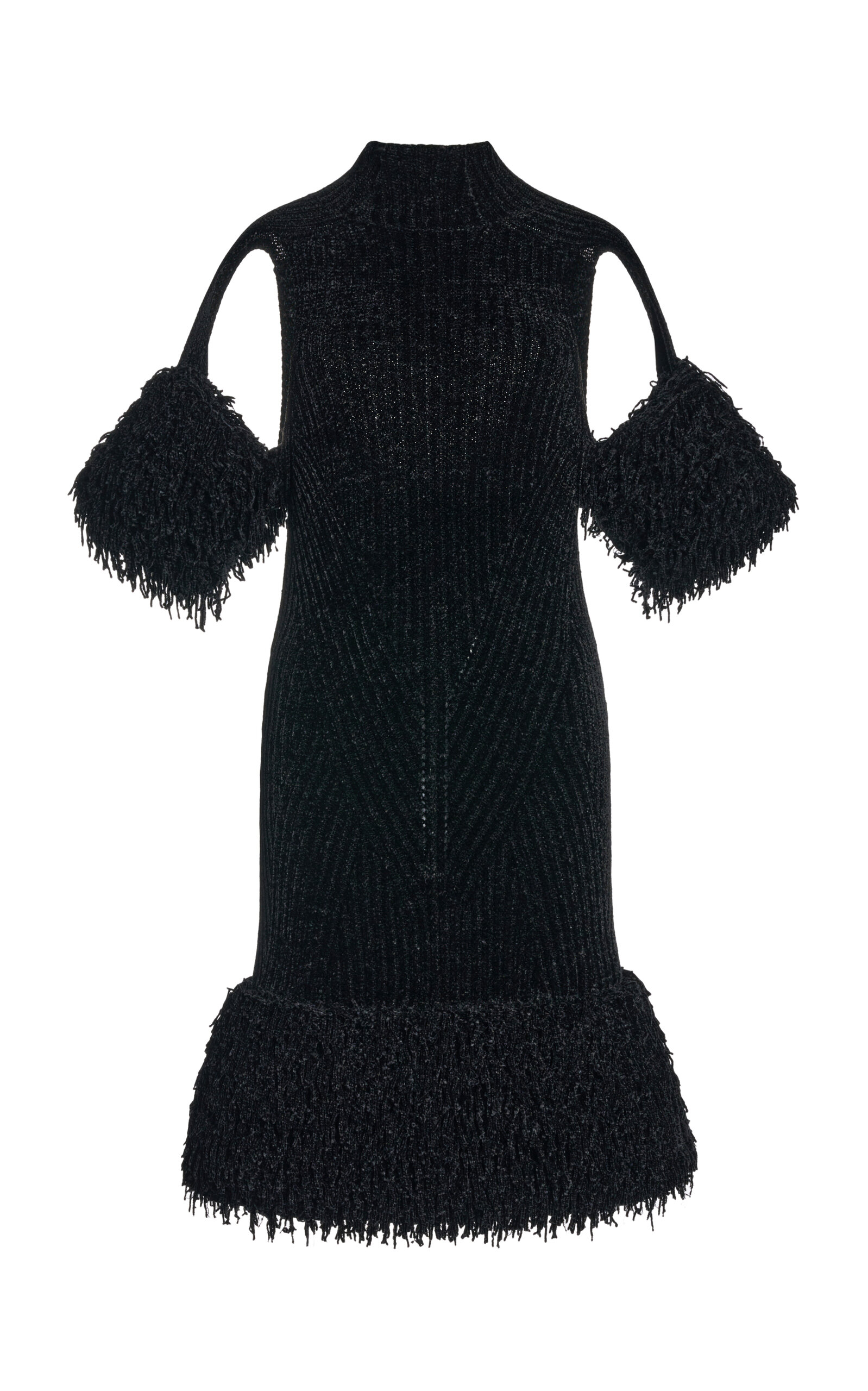 Coperni Cutout Chenille Mini Dress In Black