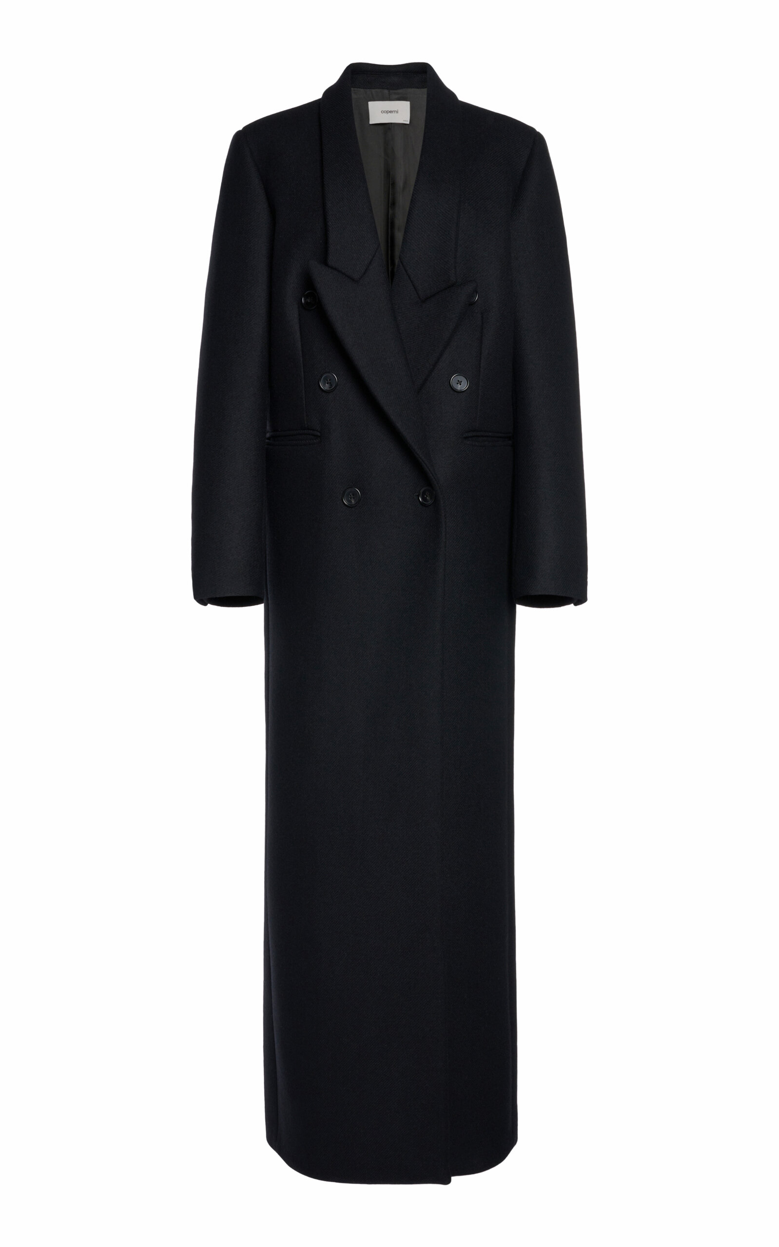 Coperni Double-breasted Wool Coat In Black