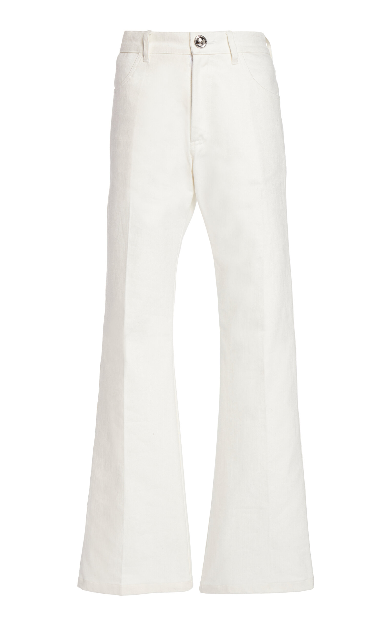 Giambattista Valli Rigid Mid-rise Wide-leg Jeans In Ivory