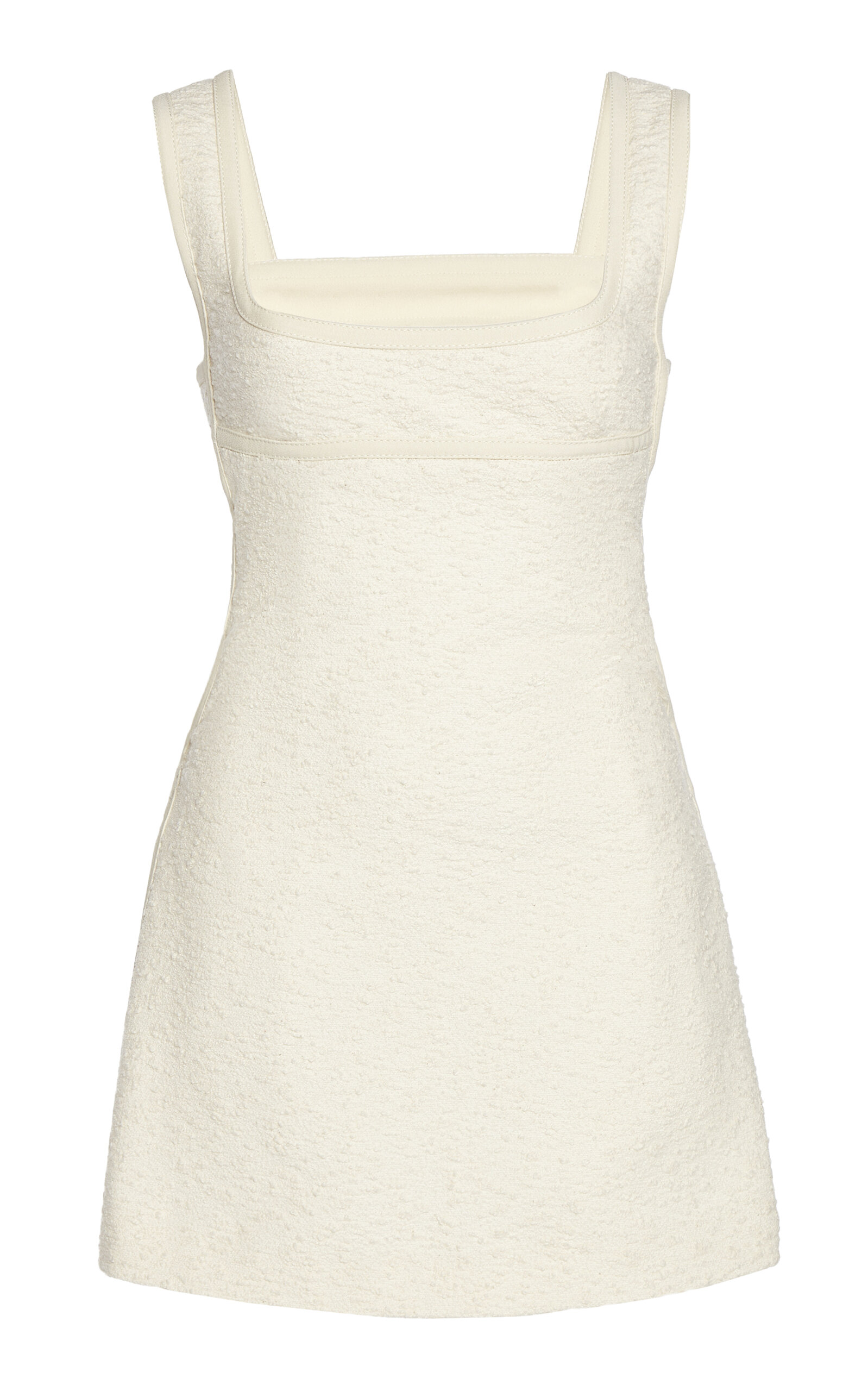 Giambattista Valli Square Neck Bouclé Mini Dress In Ivory