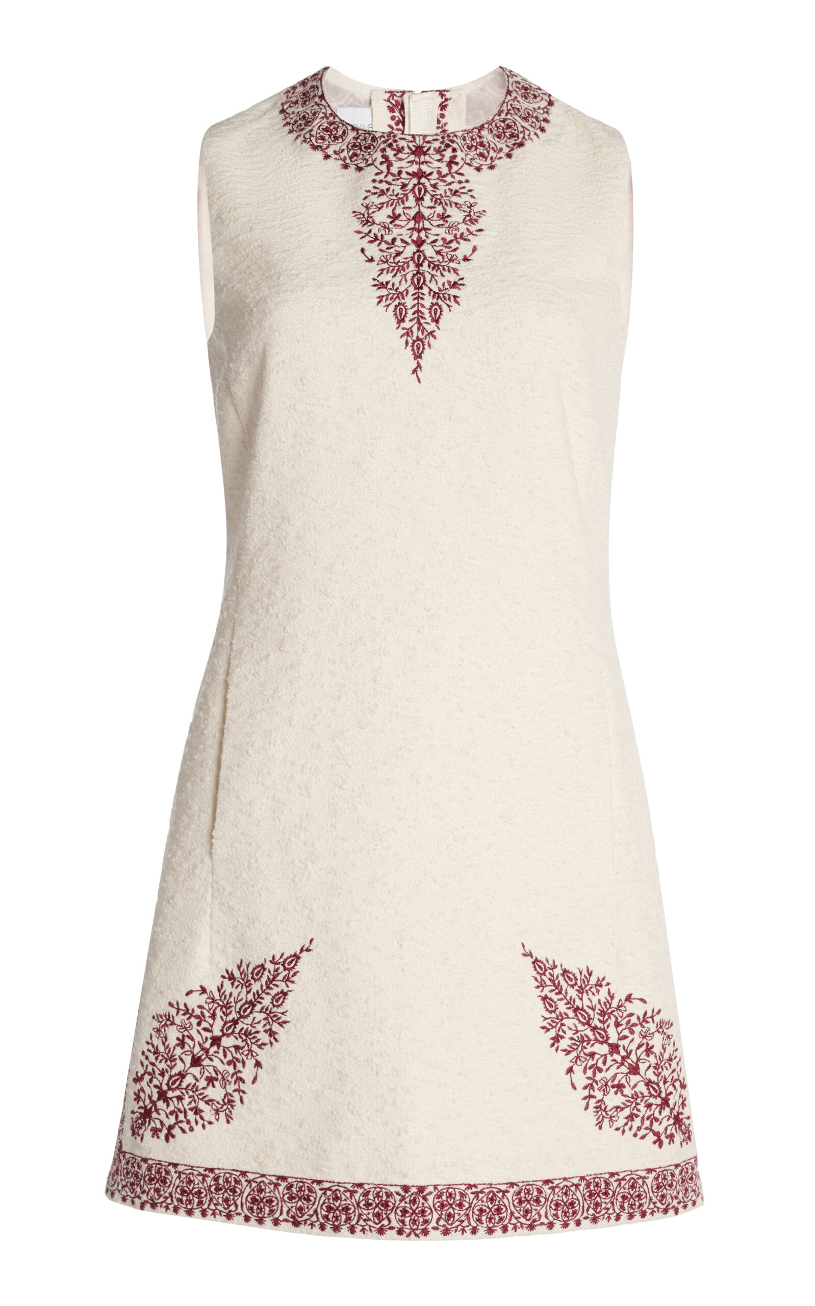 Giambattista Valli Embroidered Bouclé Mini Dress In Ivory