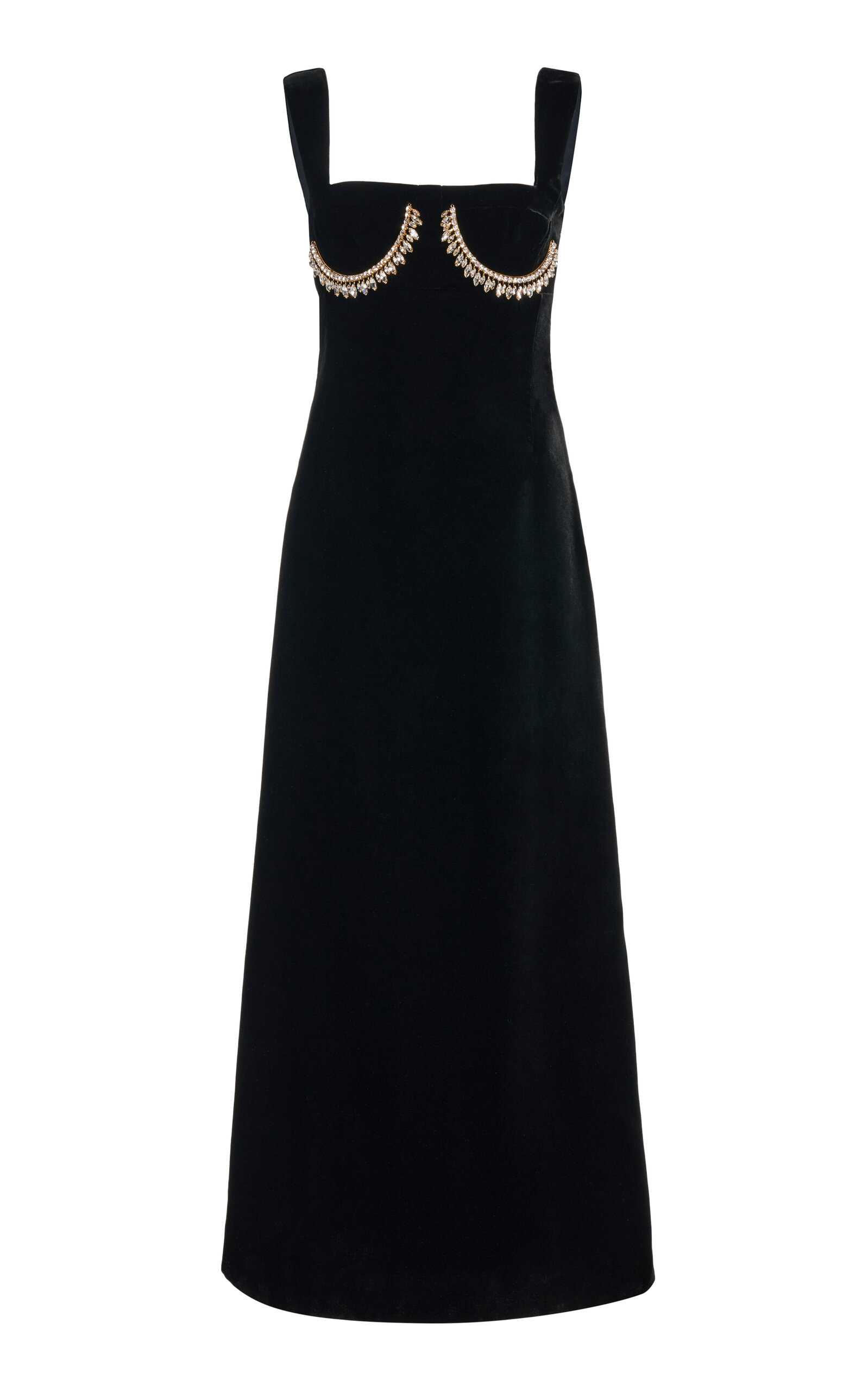 Giambattista Valli Embellished Velvet Bustier Maxi Dress In Black