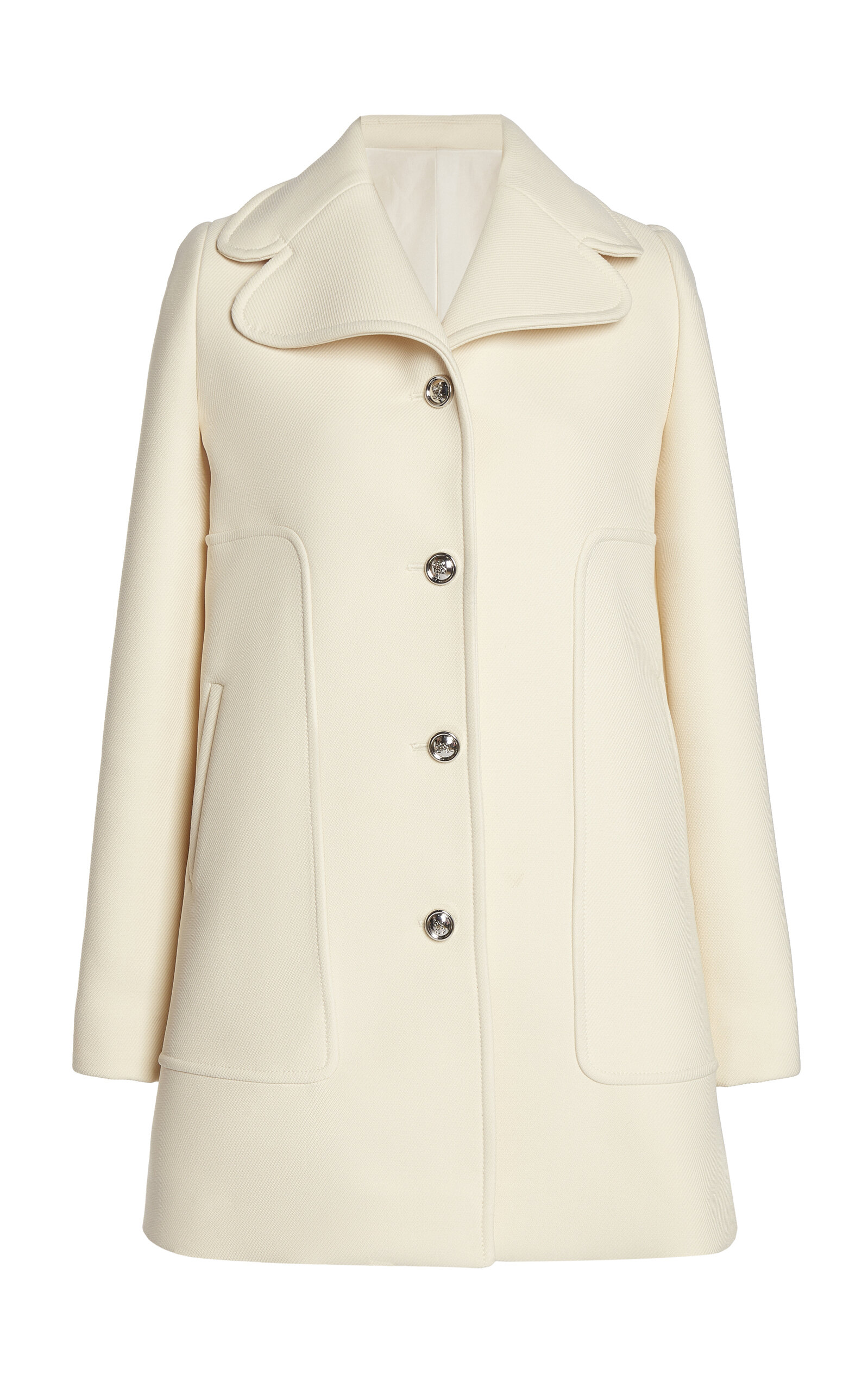 Giambattista Valli Rounded Gabardine Short Coat In Ivory