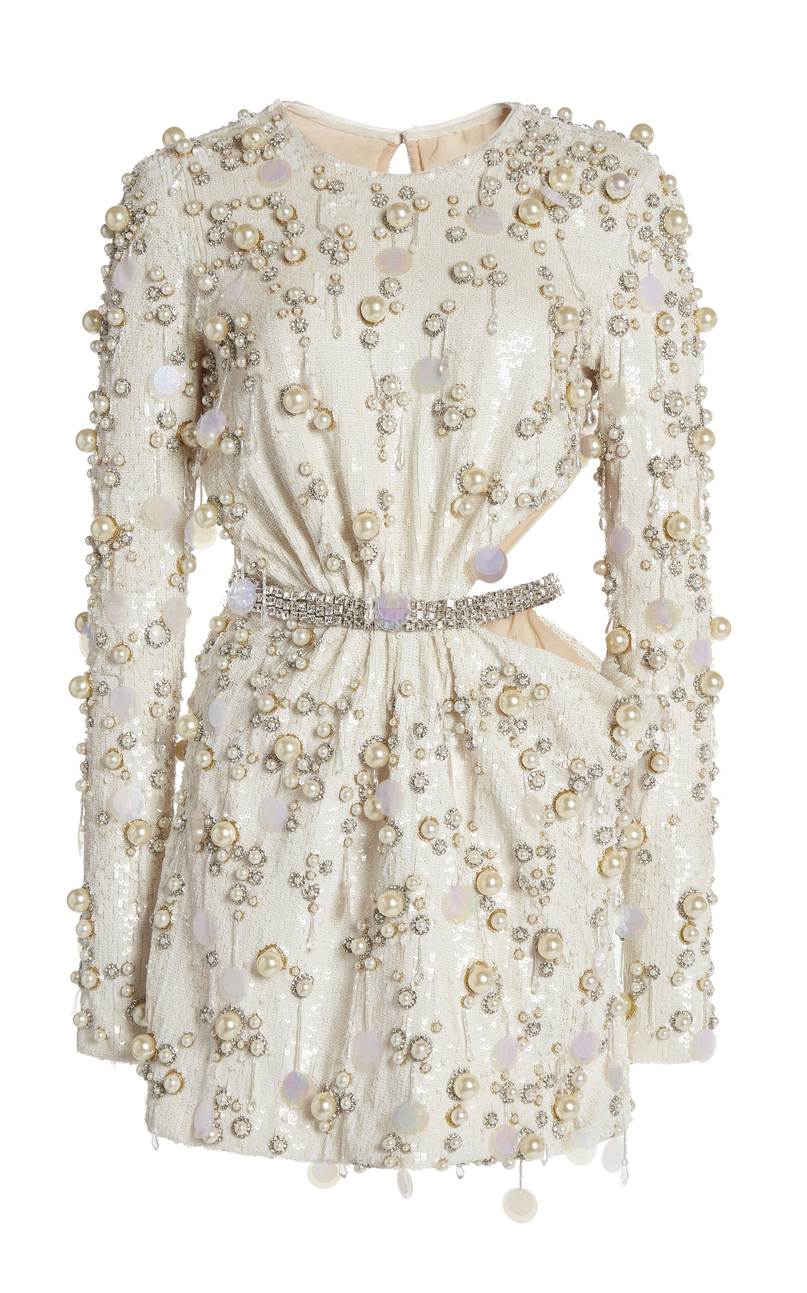 Giambattista Valli Pearl-embellished Mini Dress In Ivory