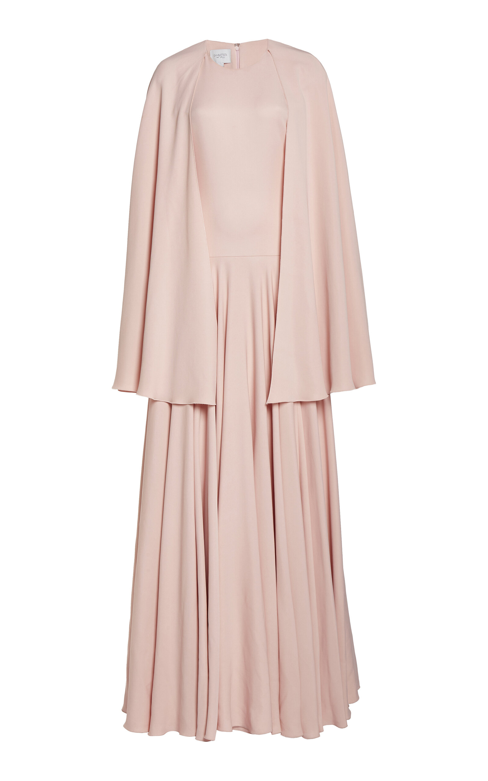 Giambattista Valli Cape-detailed Crepe Maxi Dress In Pink