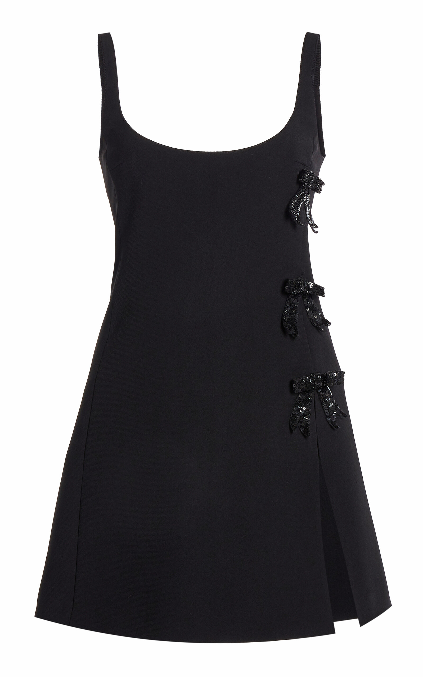 Giambattista Valli Bow-embellished Crepe Mini Dress In Black