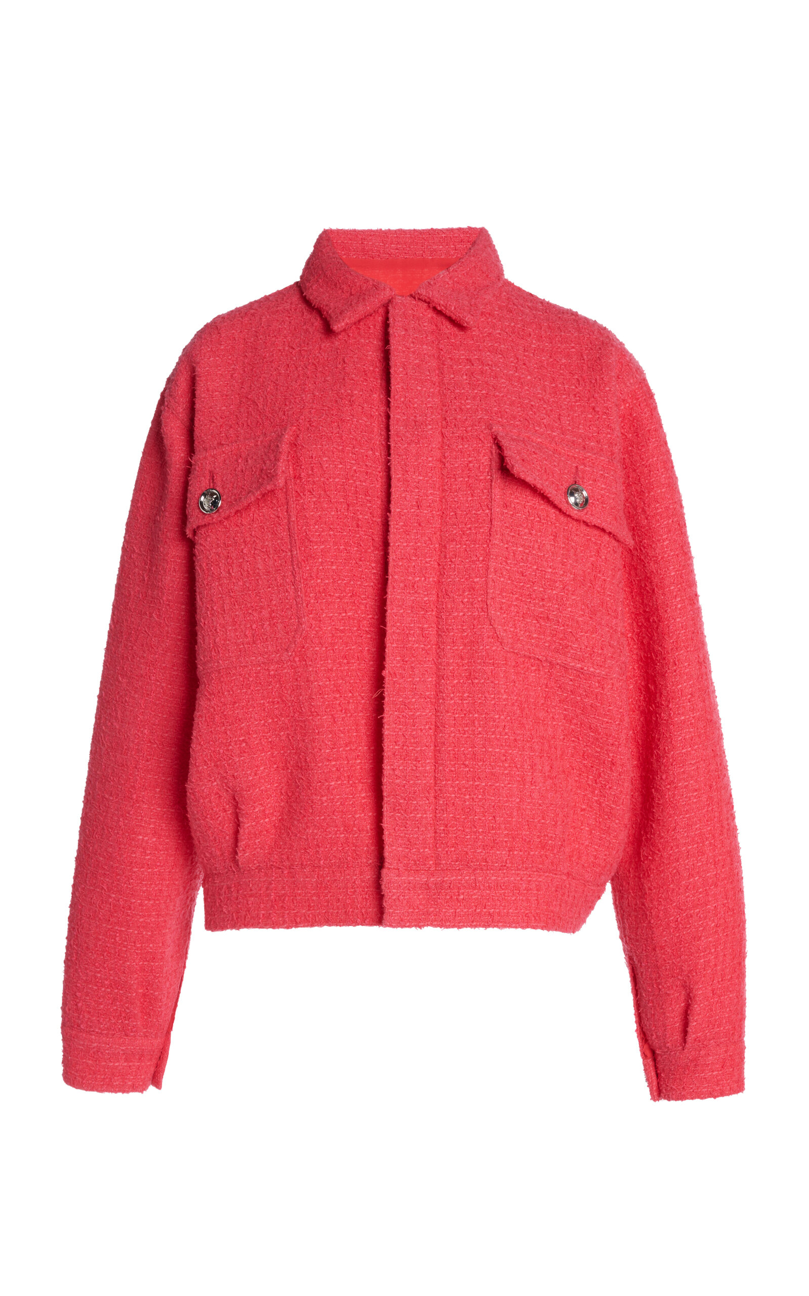 Giambattista Valli Relaxed Bouclé Jacket In Red