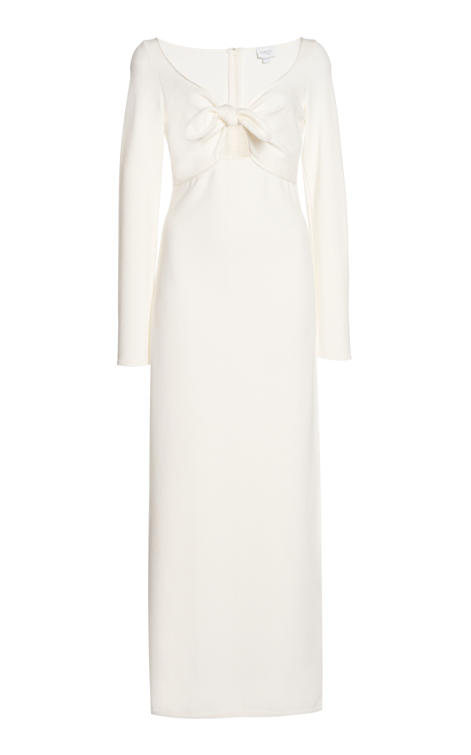 Giambattista Valli Tie-front Knit Maxi Dress In Ivory