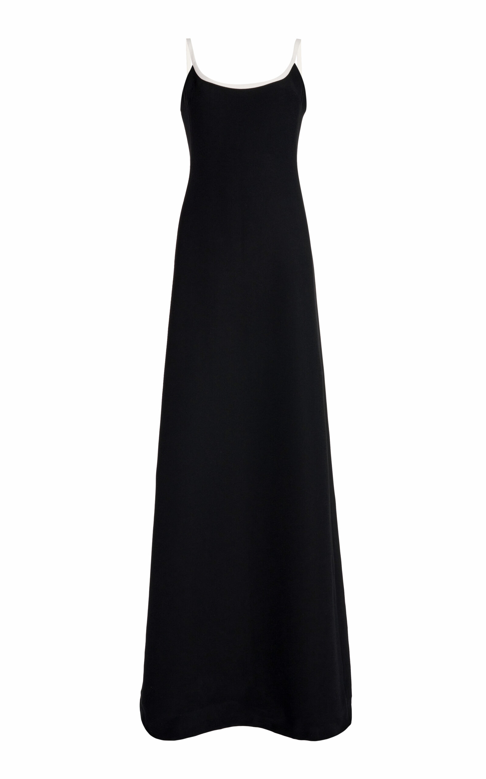 Giambattista Valli Two-tone Crepe Maxi Dress In Black