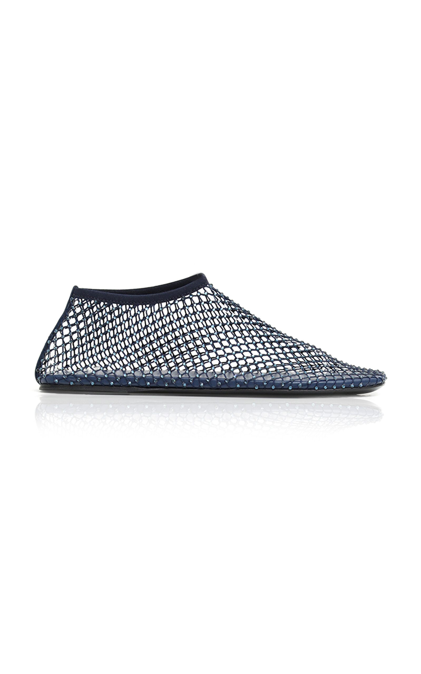 Christopher Esber Minette Crystal Mesh Flats In Blue