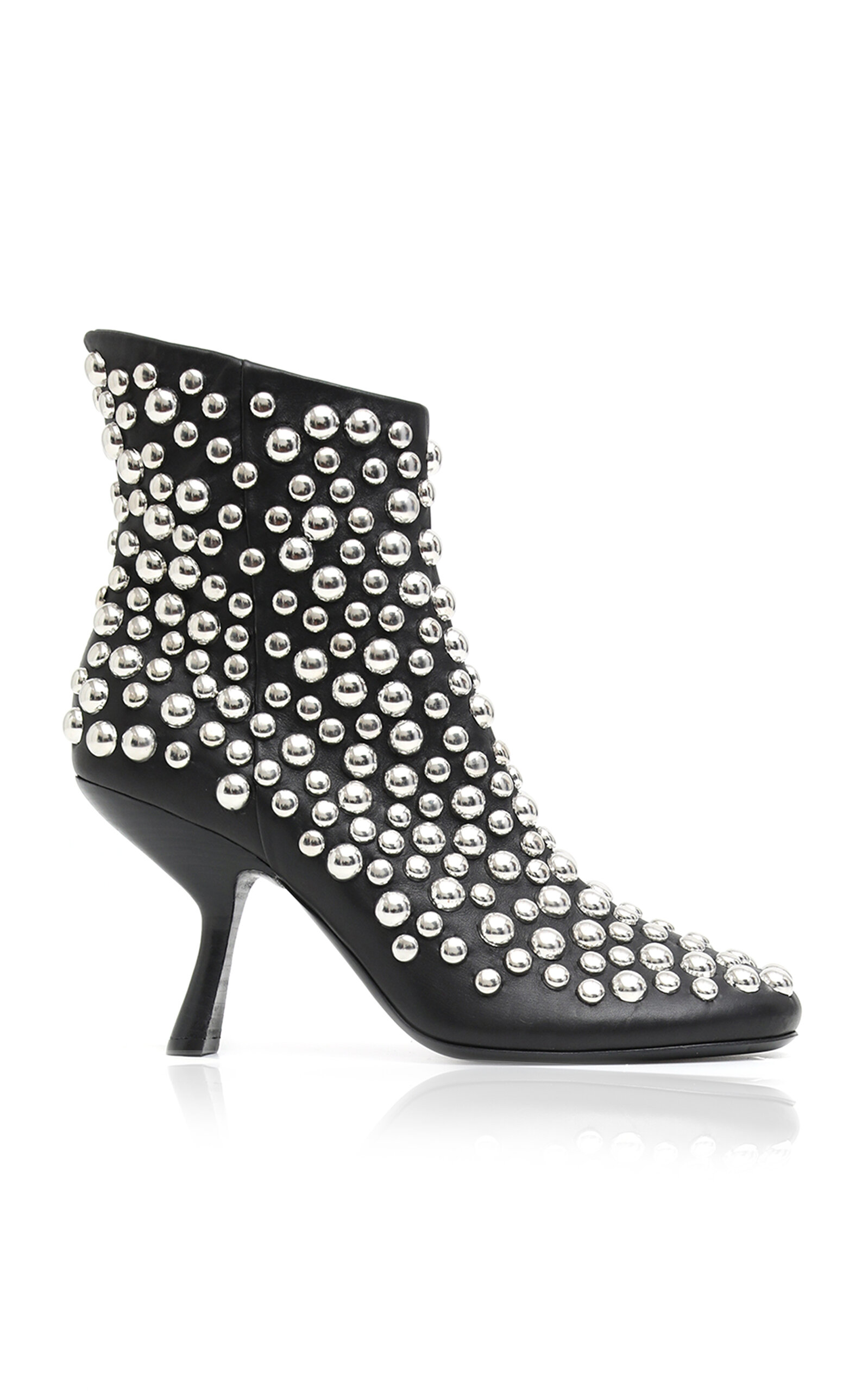 Christopher Esber Contoured Studded Leather Ankle Boots In Black