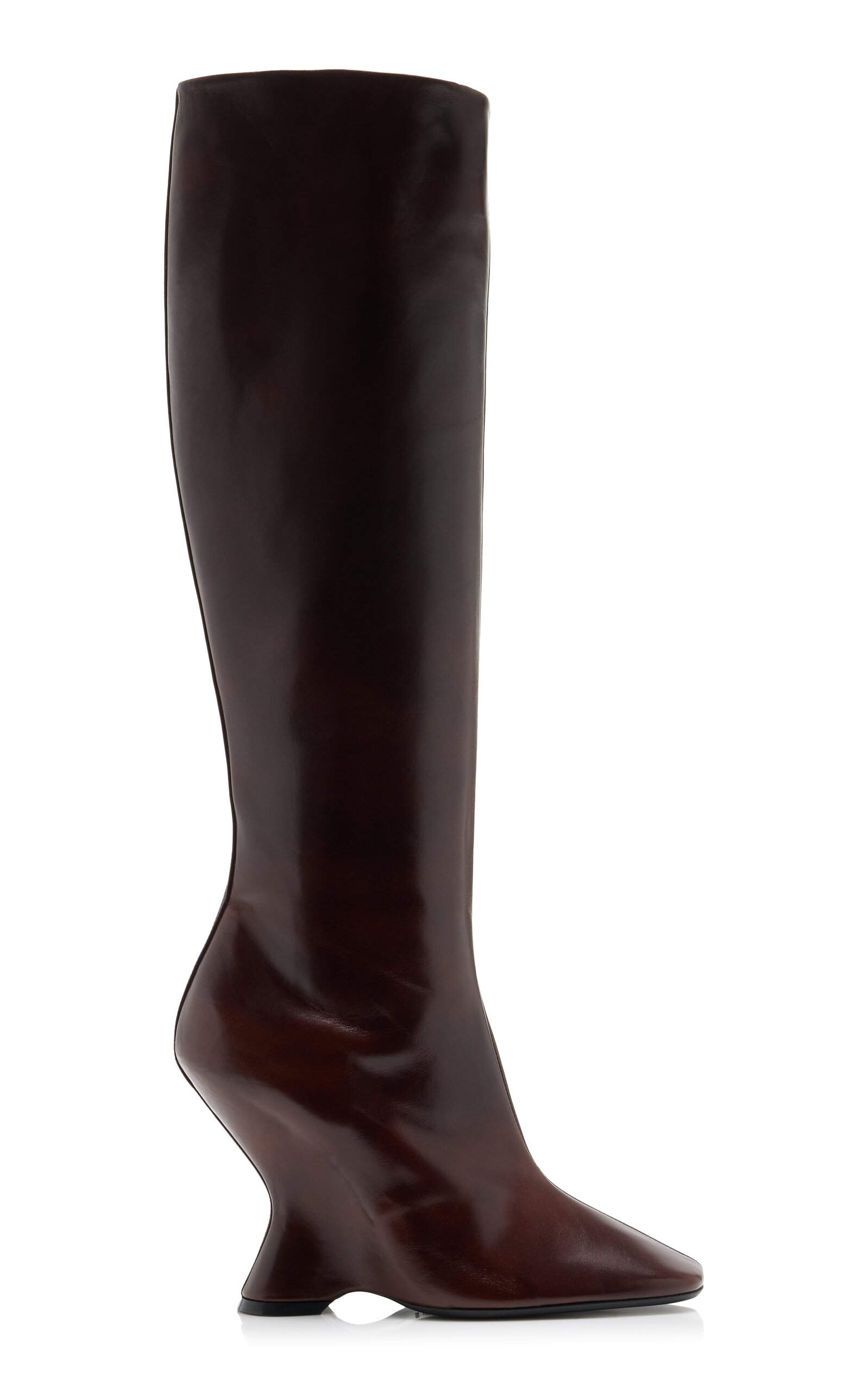 Shop Dries Van Noten Glove Wedge Leather Boots In Brown