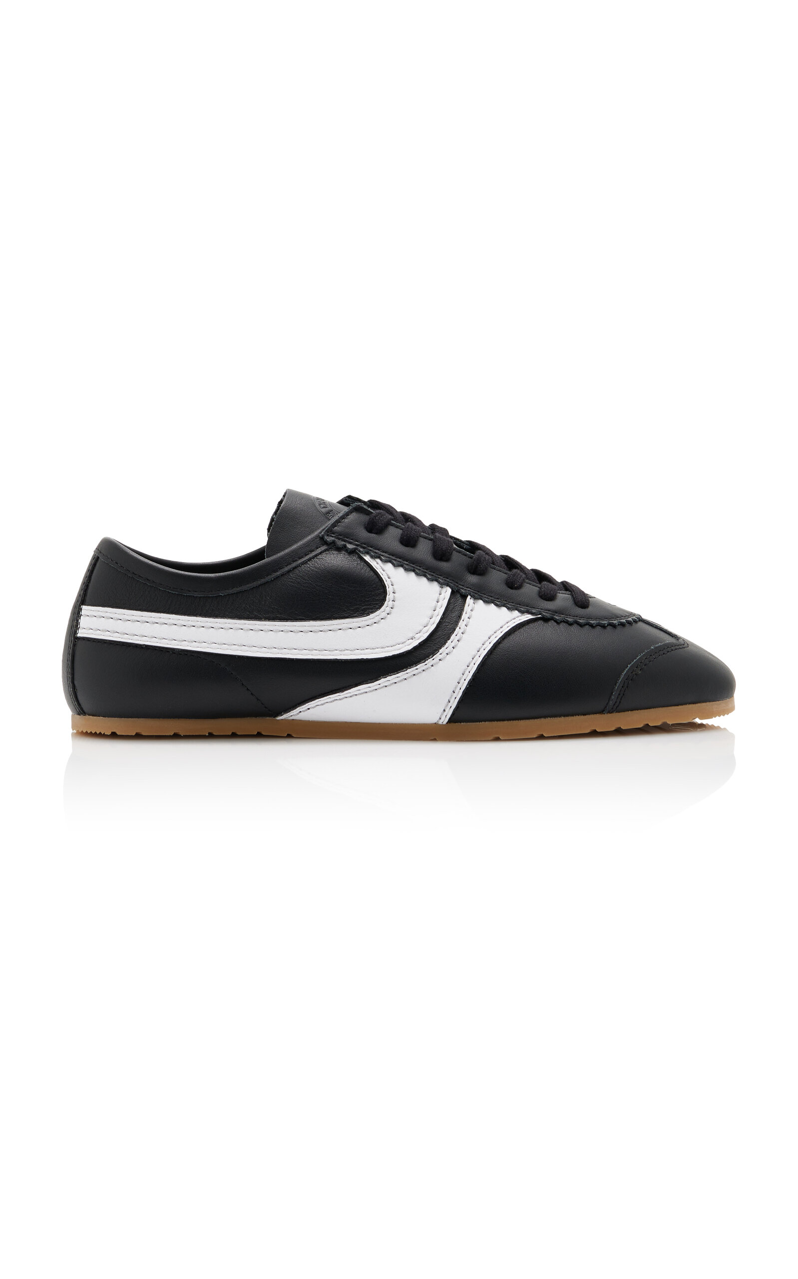 Shop Dries Van Noten Leather Sneakers In Black