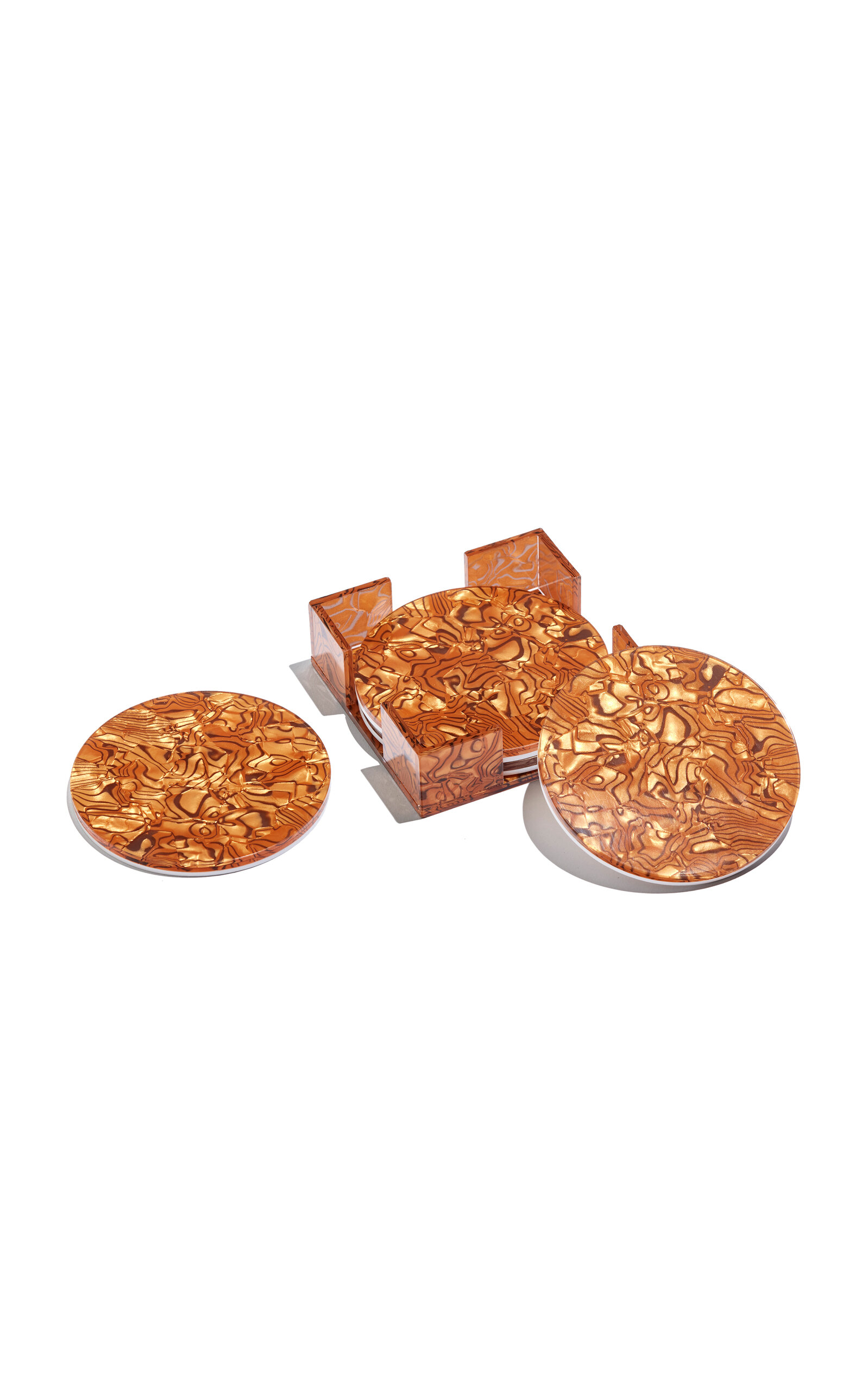 Shop Edie Parker Coaster Set In Orange