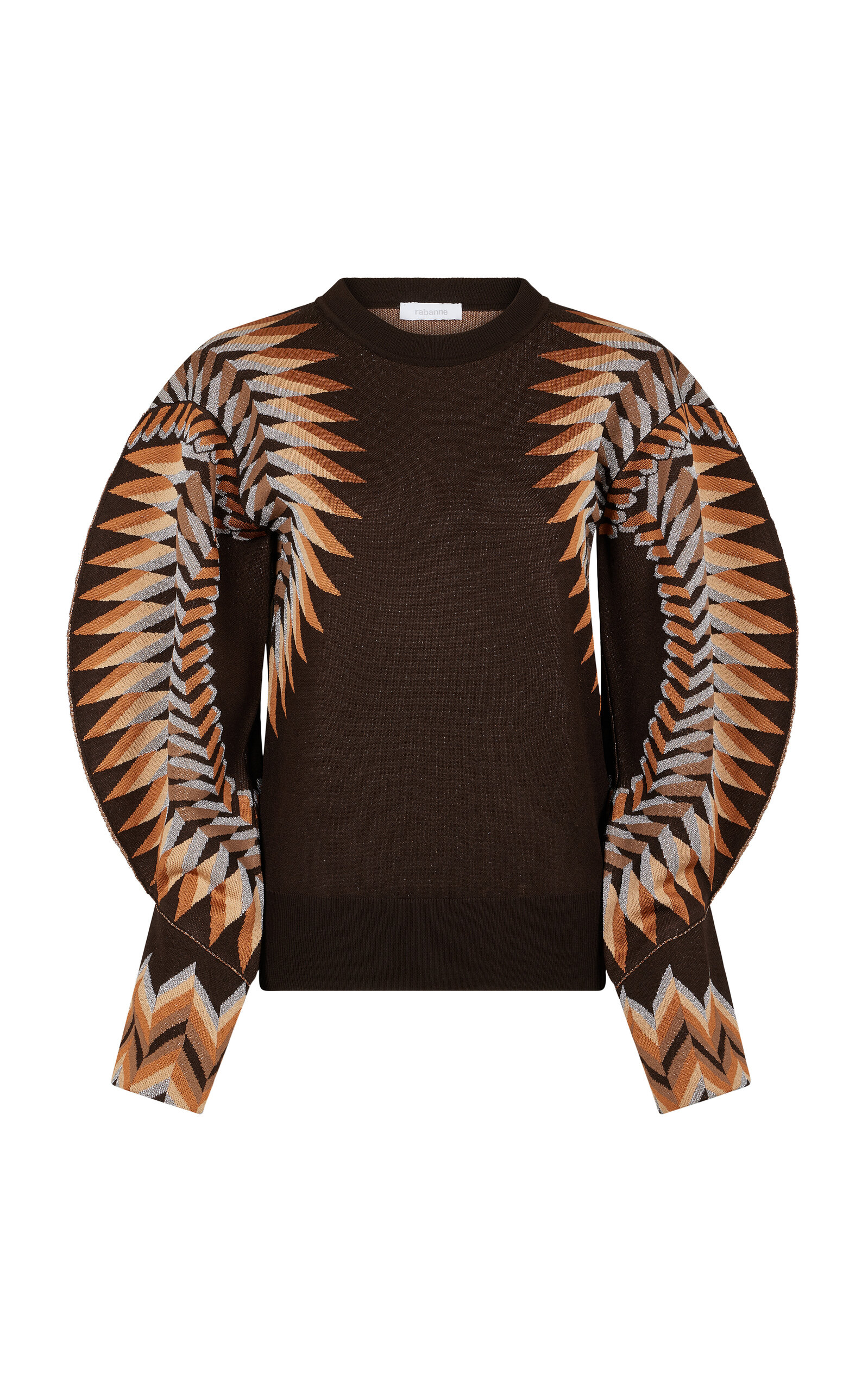 Shop Rabanne Moulded Graphic-knit Top In Brown