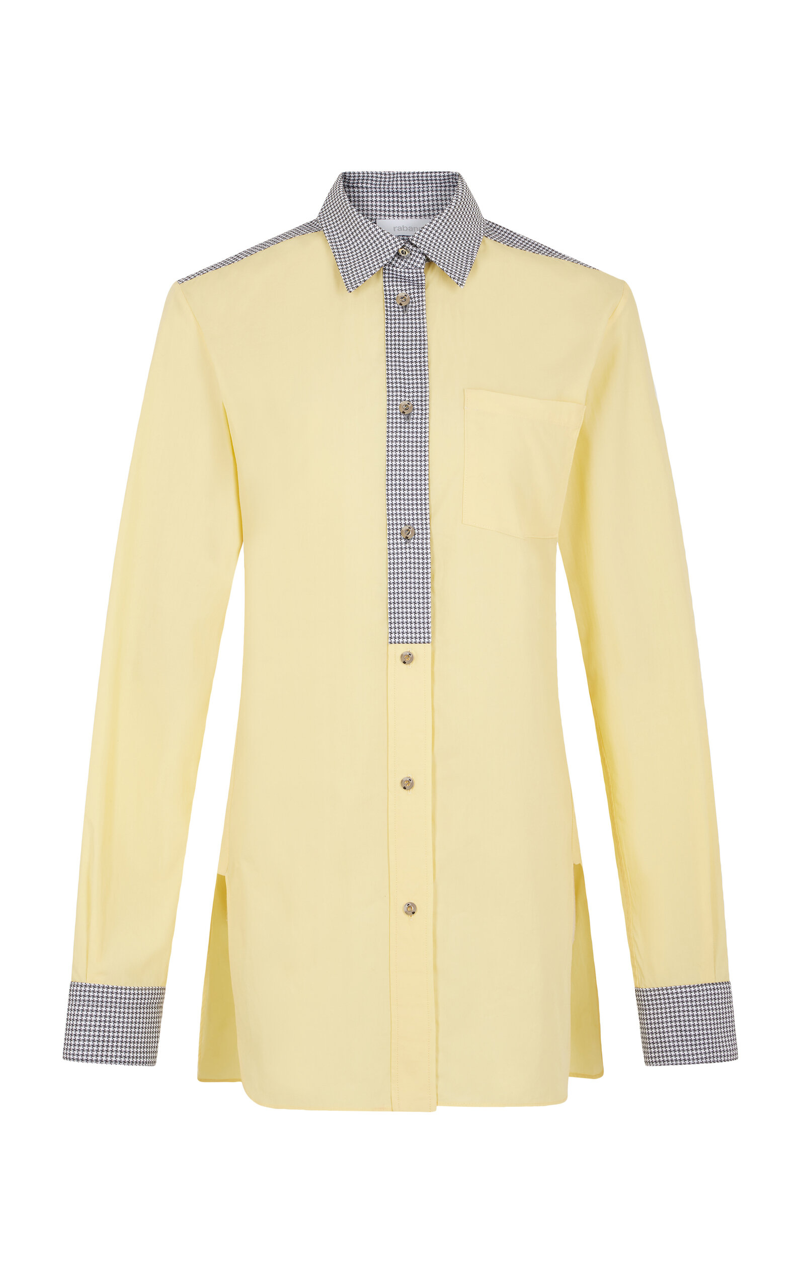 Rabanne Button-up Cotton Shirt In Yellow