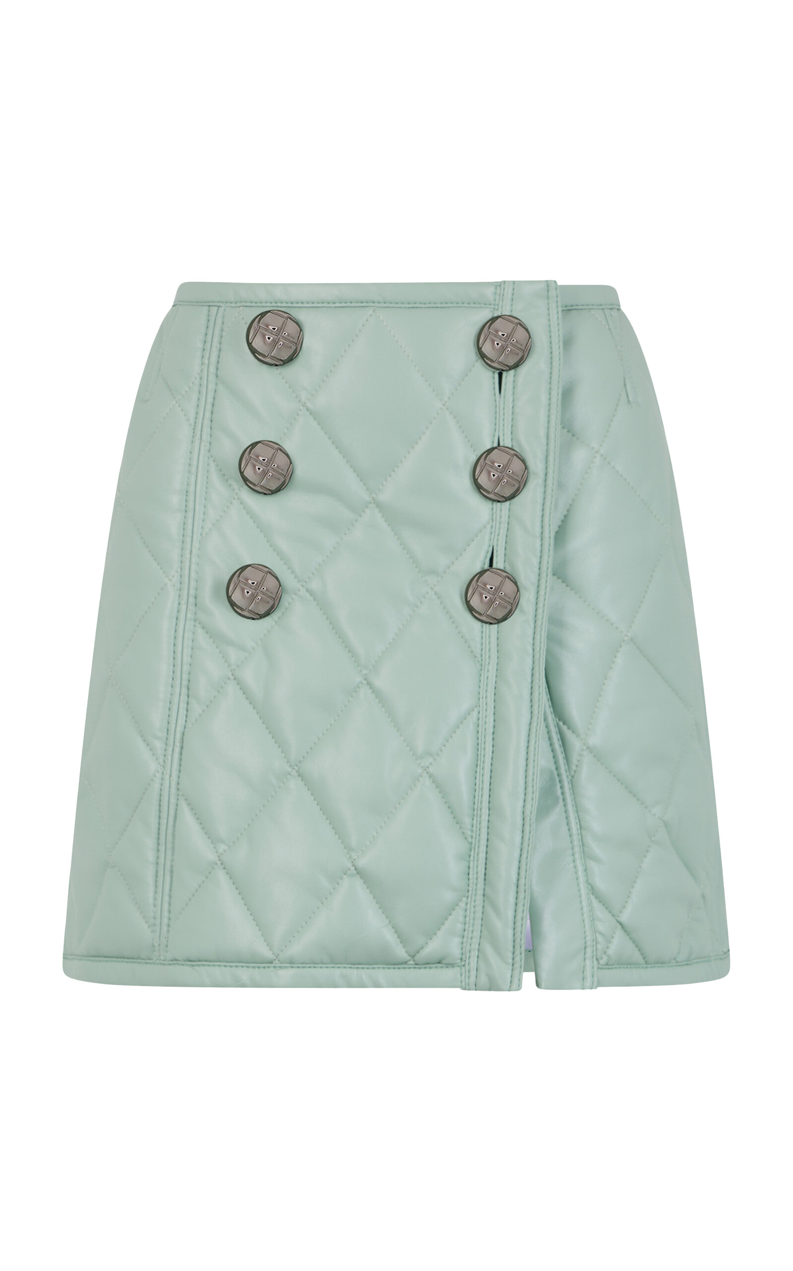 Rabanne Quilted Mini Skirt In Green