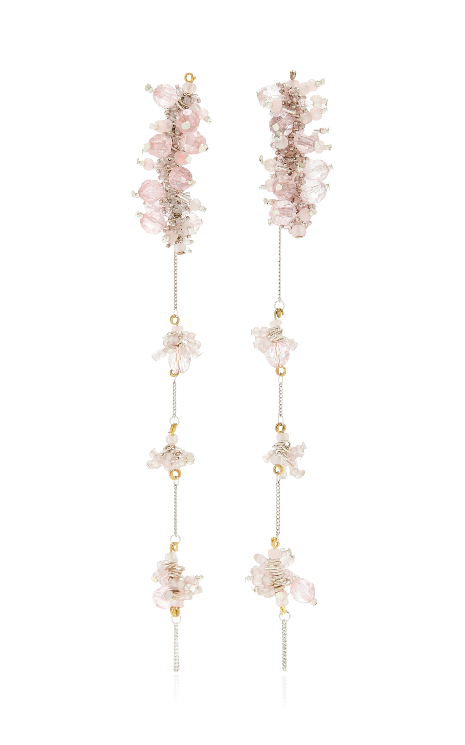 Shop Dries Van Noten Resin & Glass Earrings In Pink