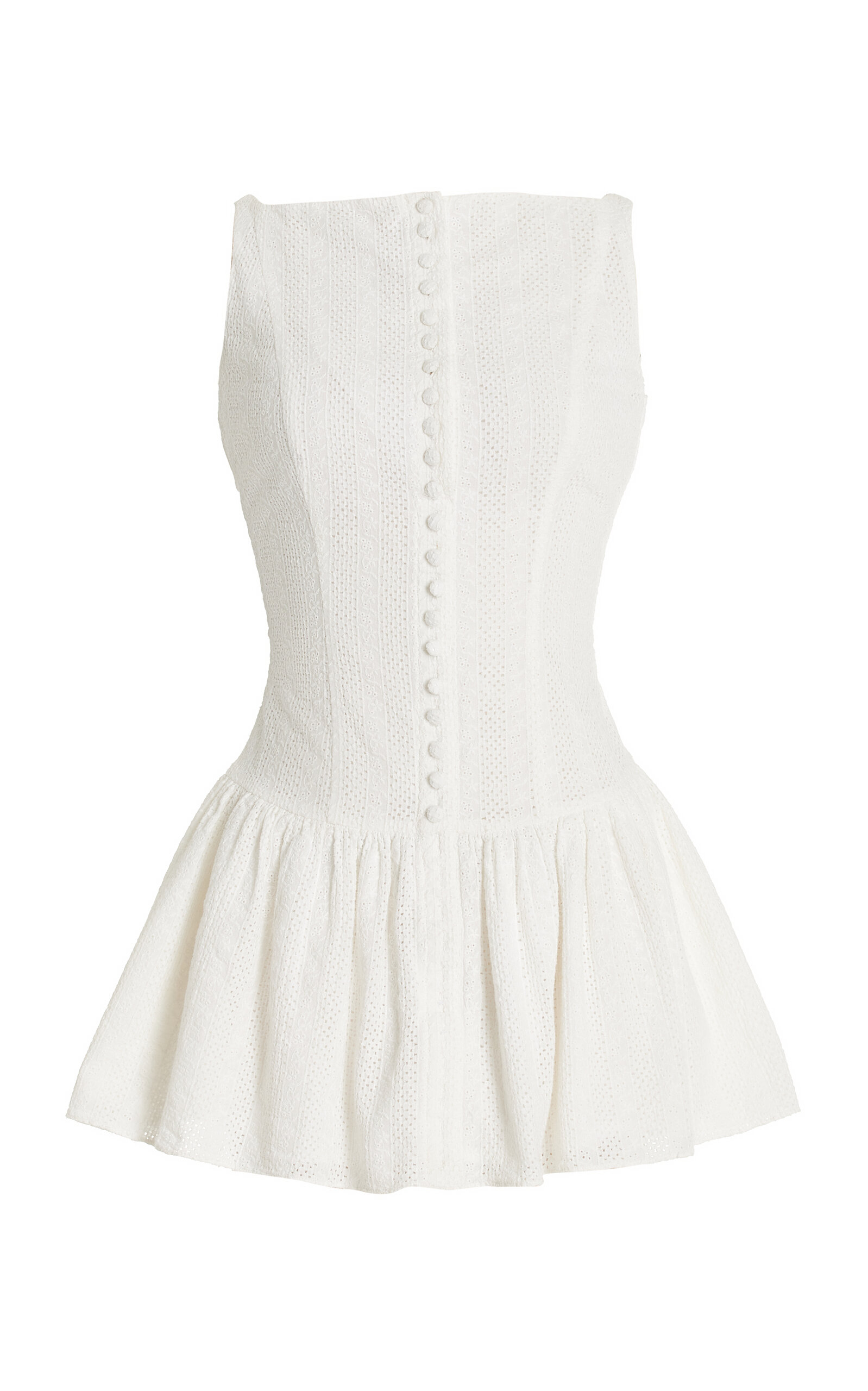 Kissing Booth Flared Eyelet-Cotton Mini Dress