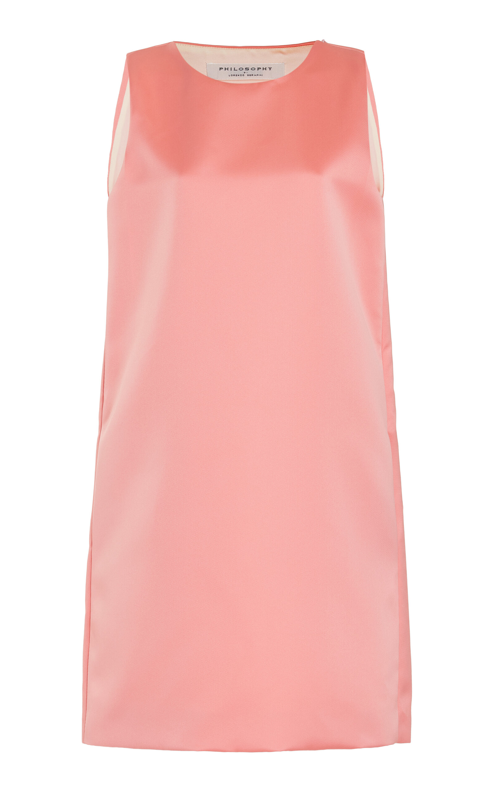 Shop Philosophy Di Lorenzo Serafini Sleeveless Duchess Satin Mini Dress In Pink