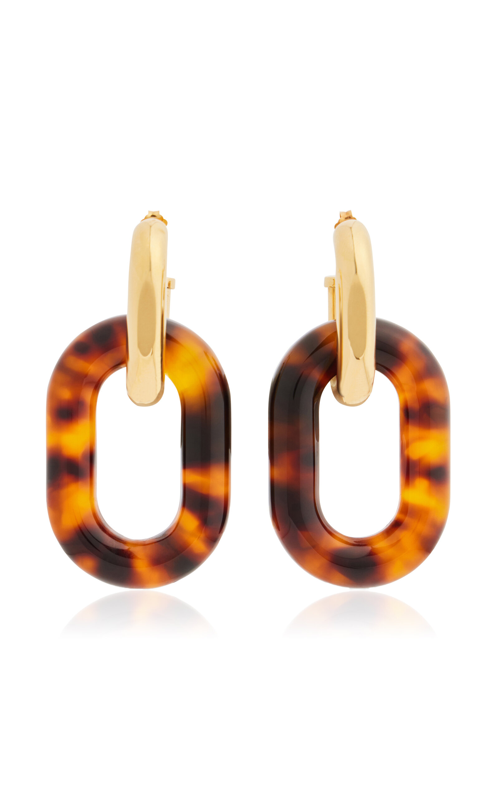 Rabanne Xl Link Earrings In Brown