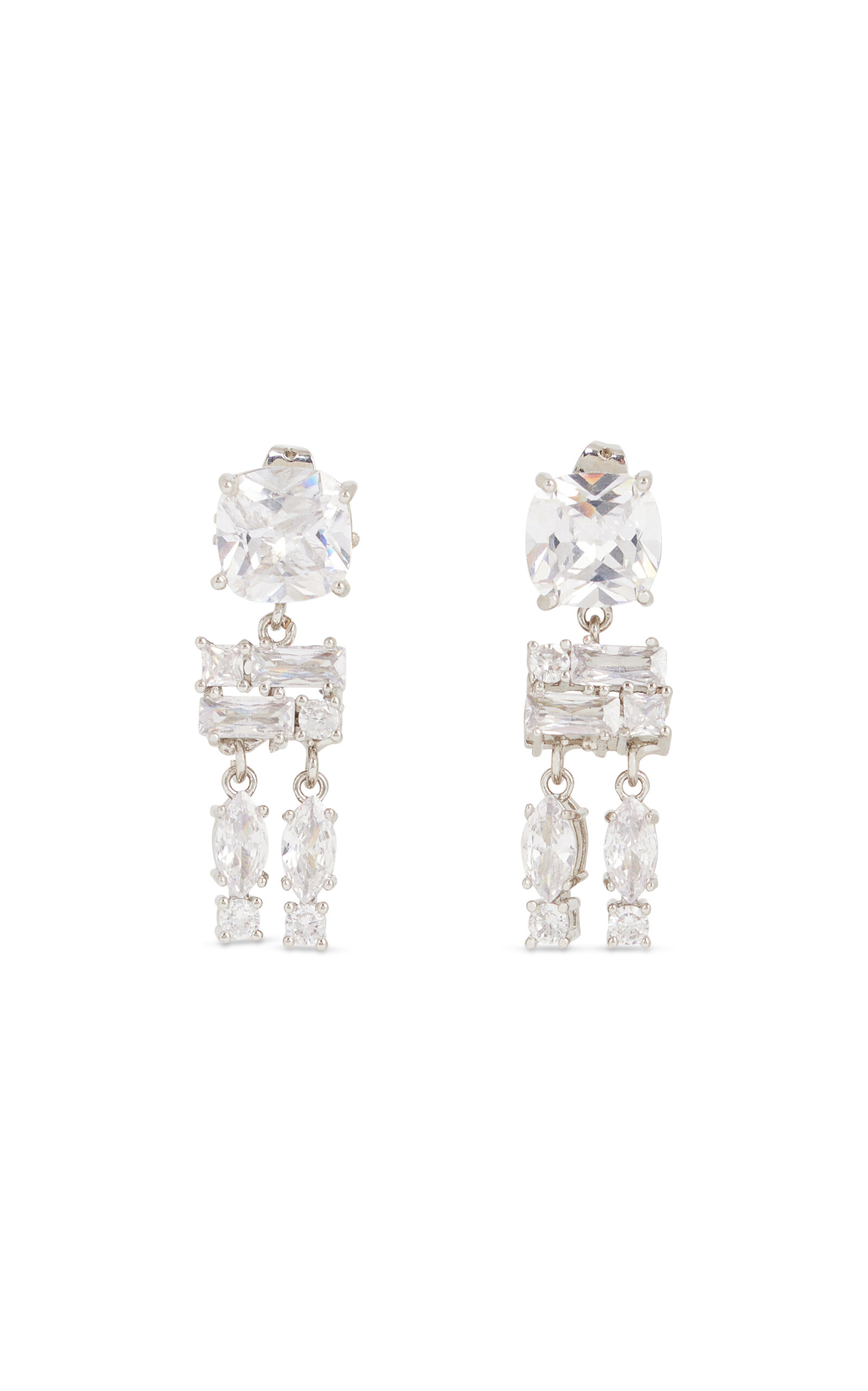 Rabanne Small Crystal Drop Earrings In Silver