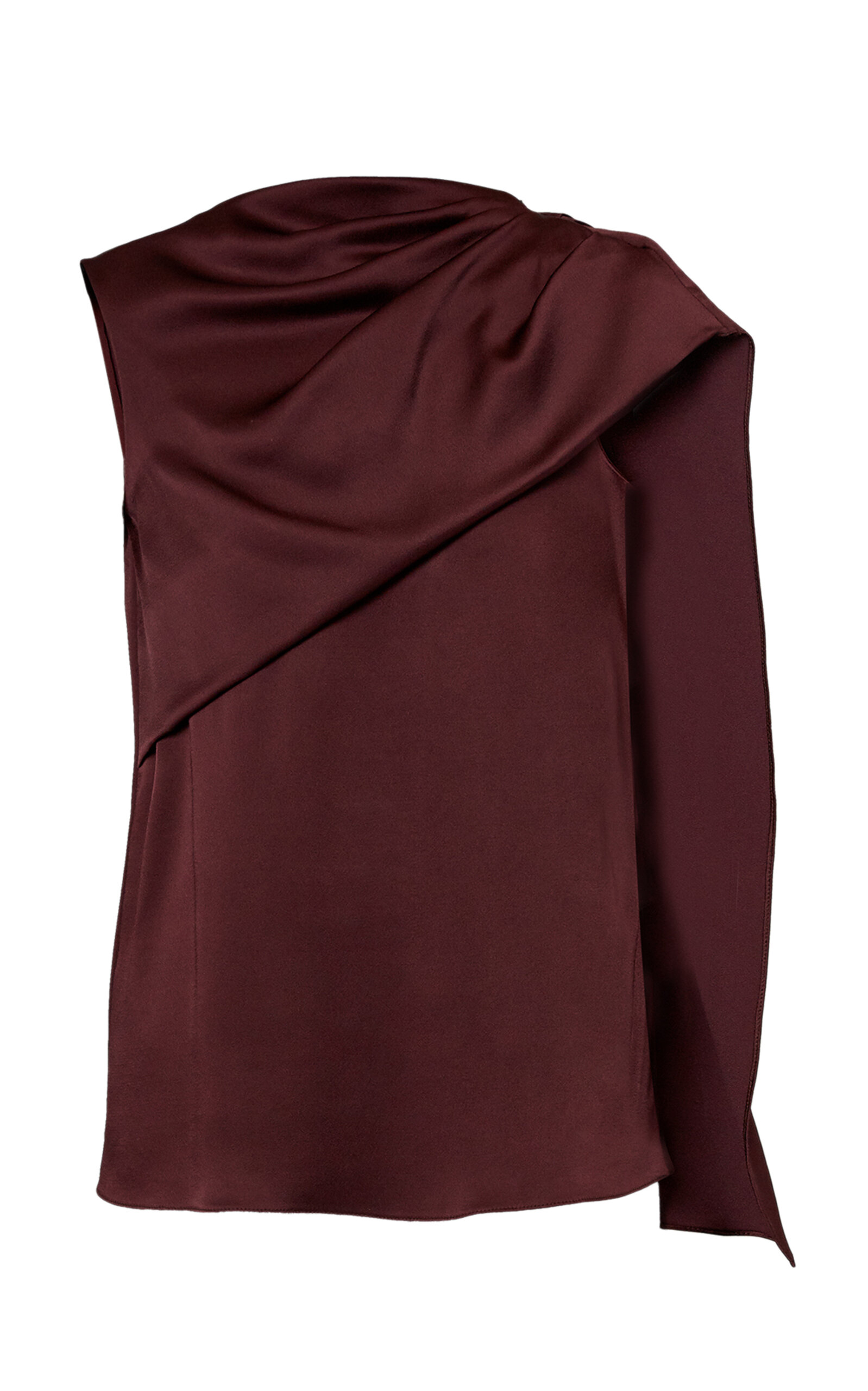 Erdem Asymmetric Draped Top In Burgundy