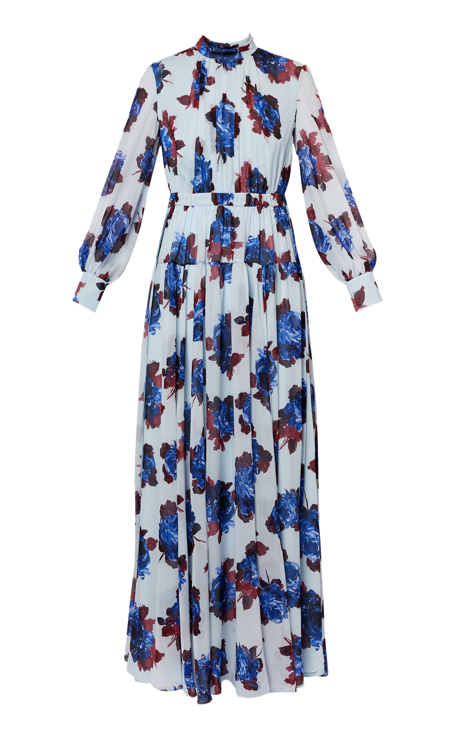 Erdem Printed Silk Gown In Multi