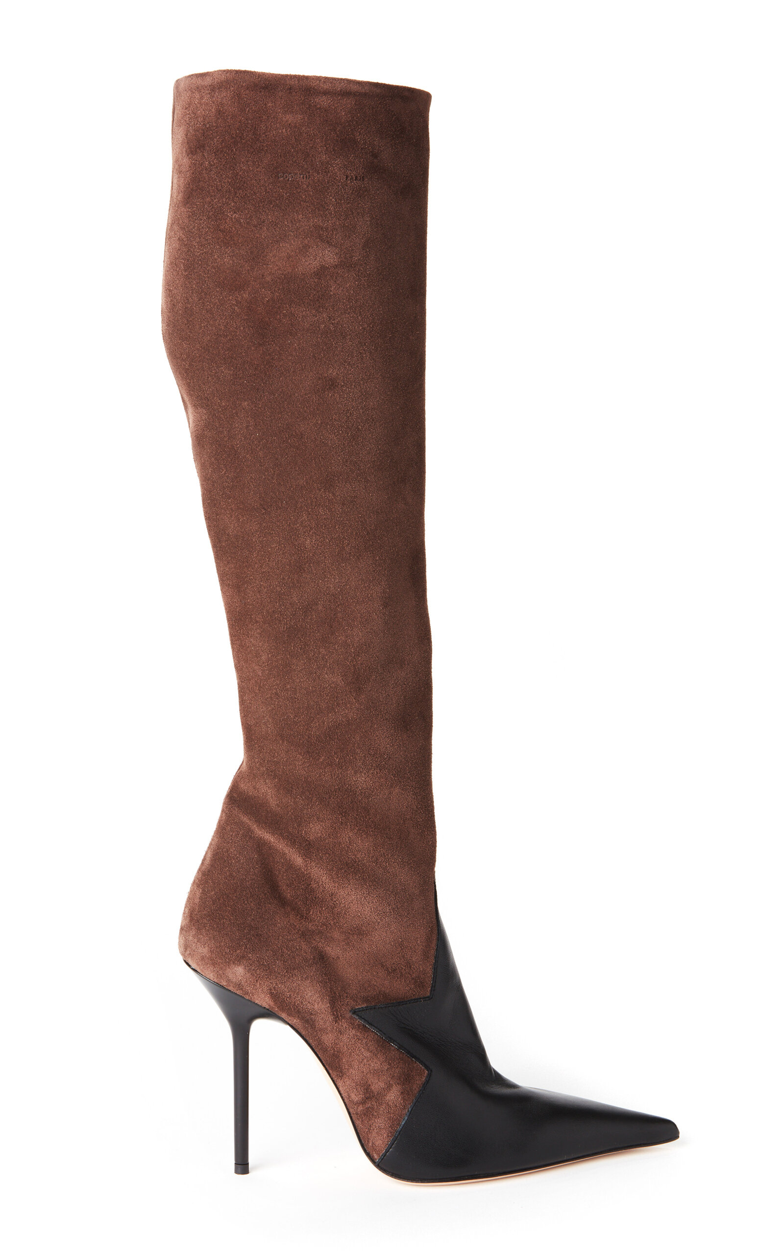 Coperni Star Cut-out Suede Boots In Brown