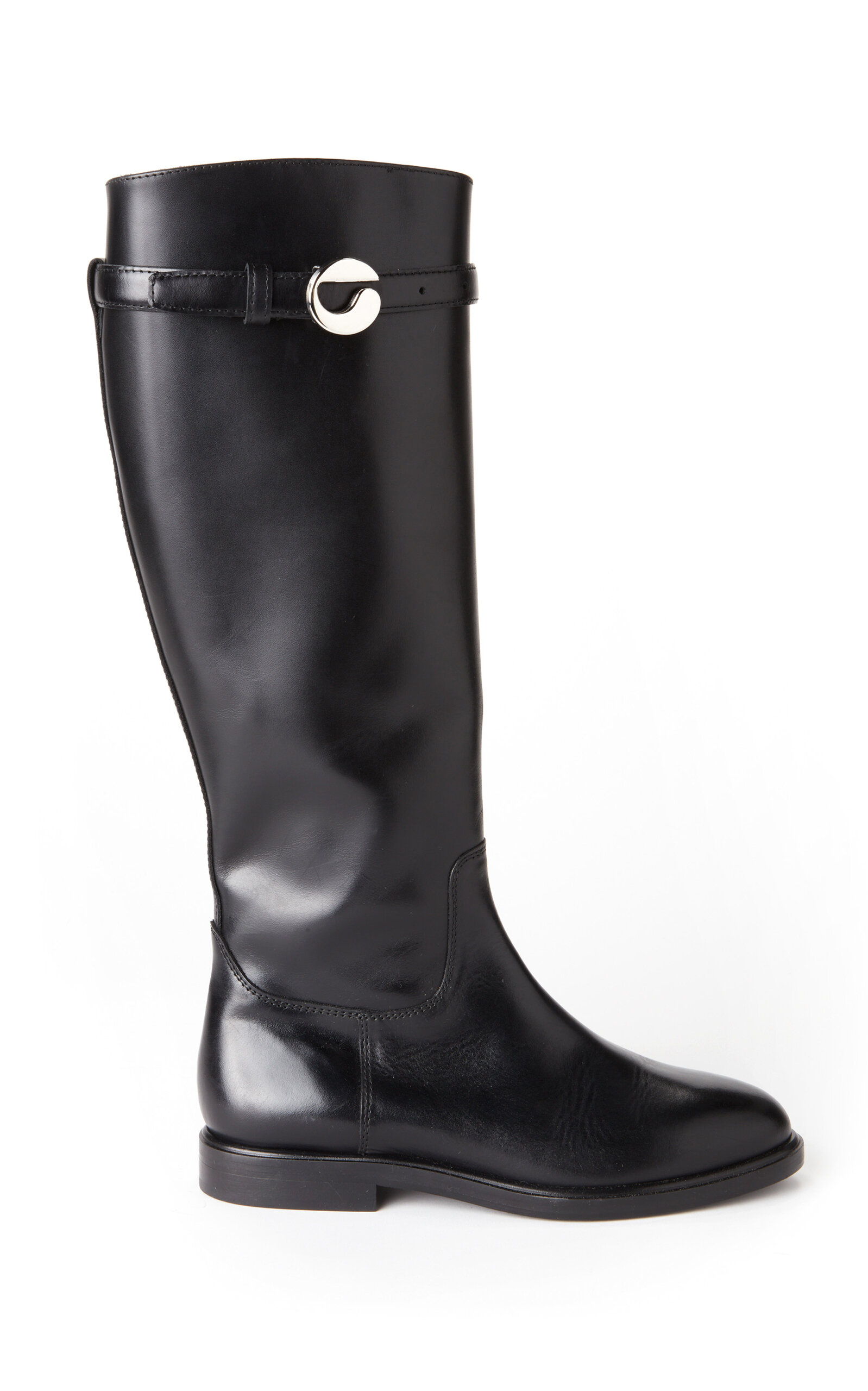 Coperni Cavalier Flat Leather Boots In Black