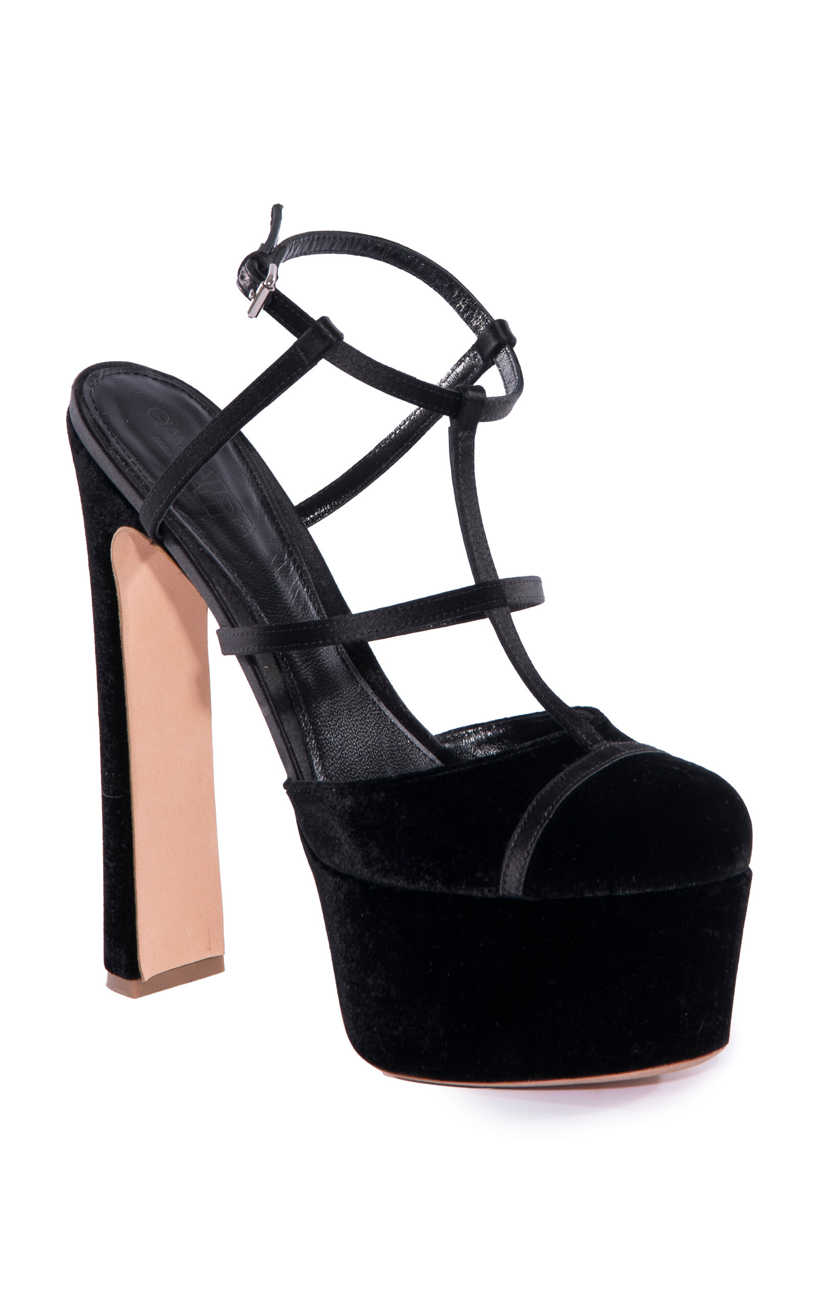 Giambattista Valli Platform Velvet Pumps In Black