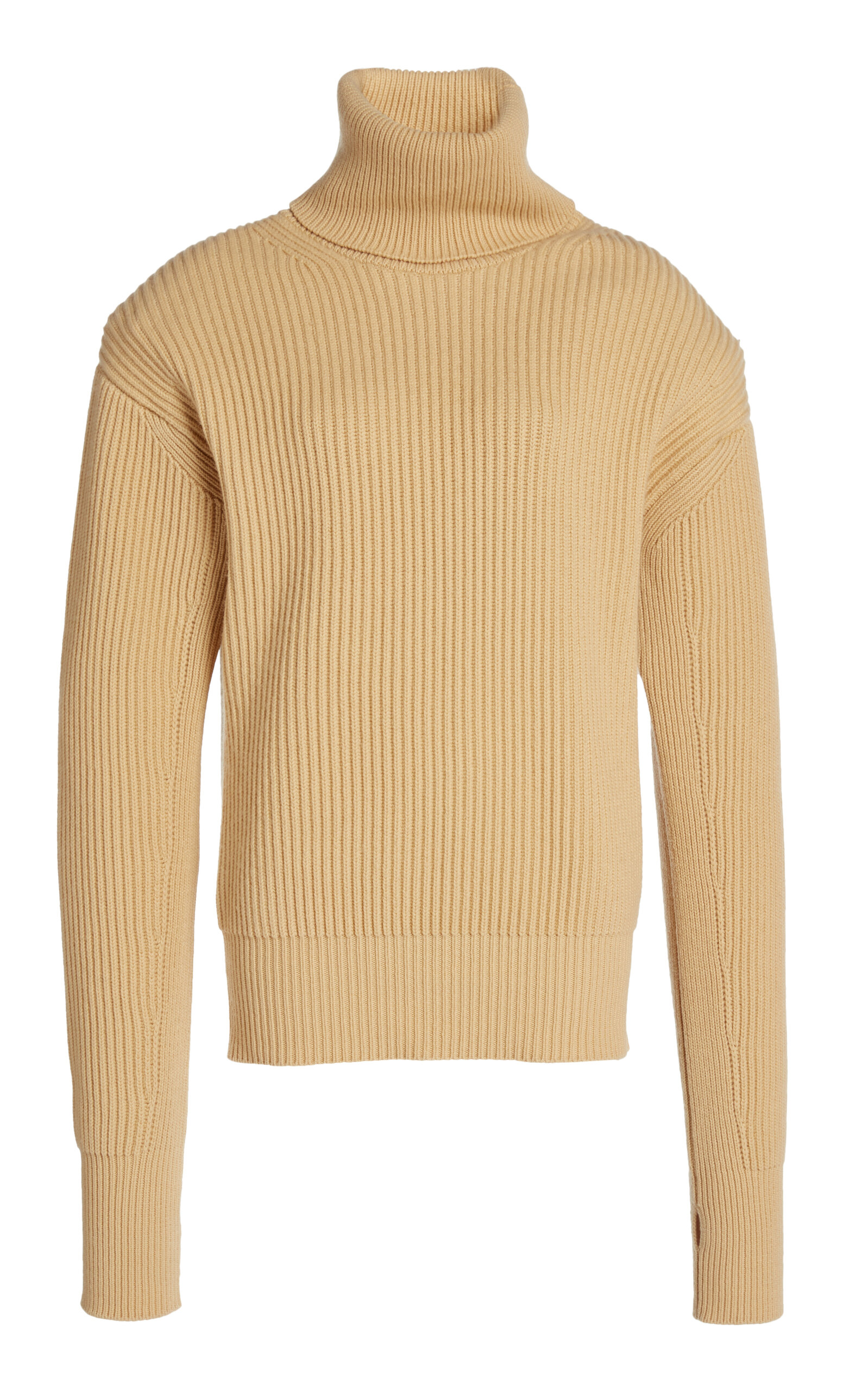 Stella Mccartney Balaclava-detailed Cashmere-wool Turtleneck Top In Yellow