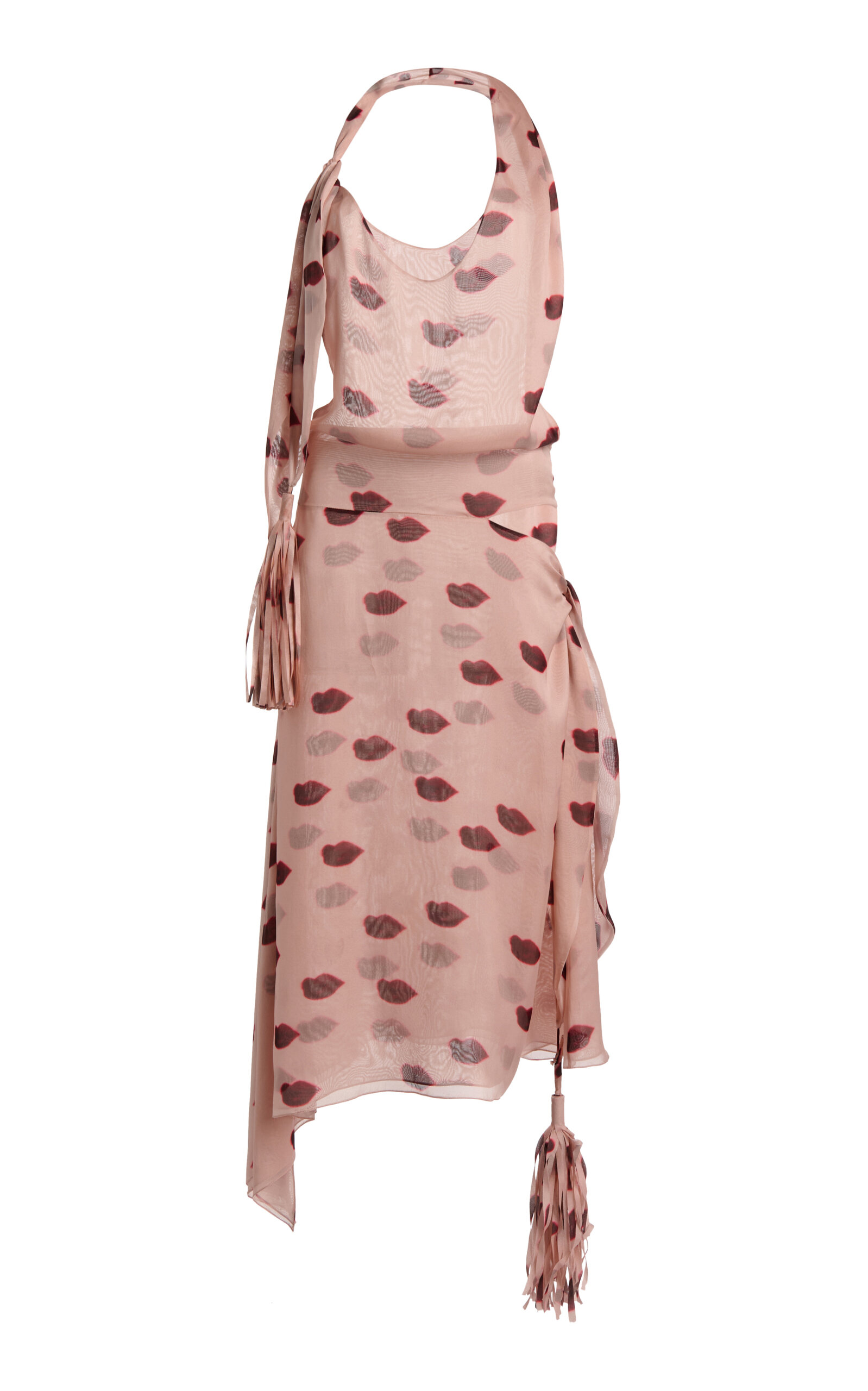 Stella Mccartney Draped Silk Jersey Midi Dress In Light Pink