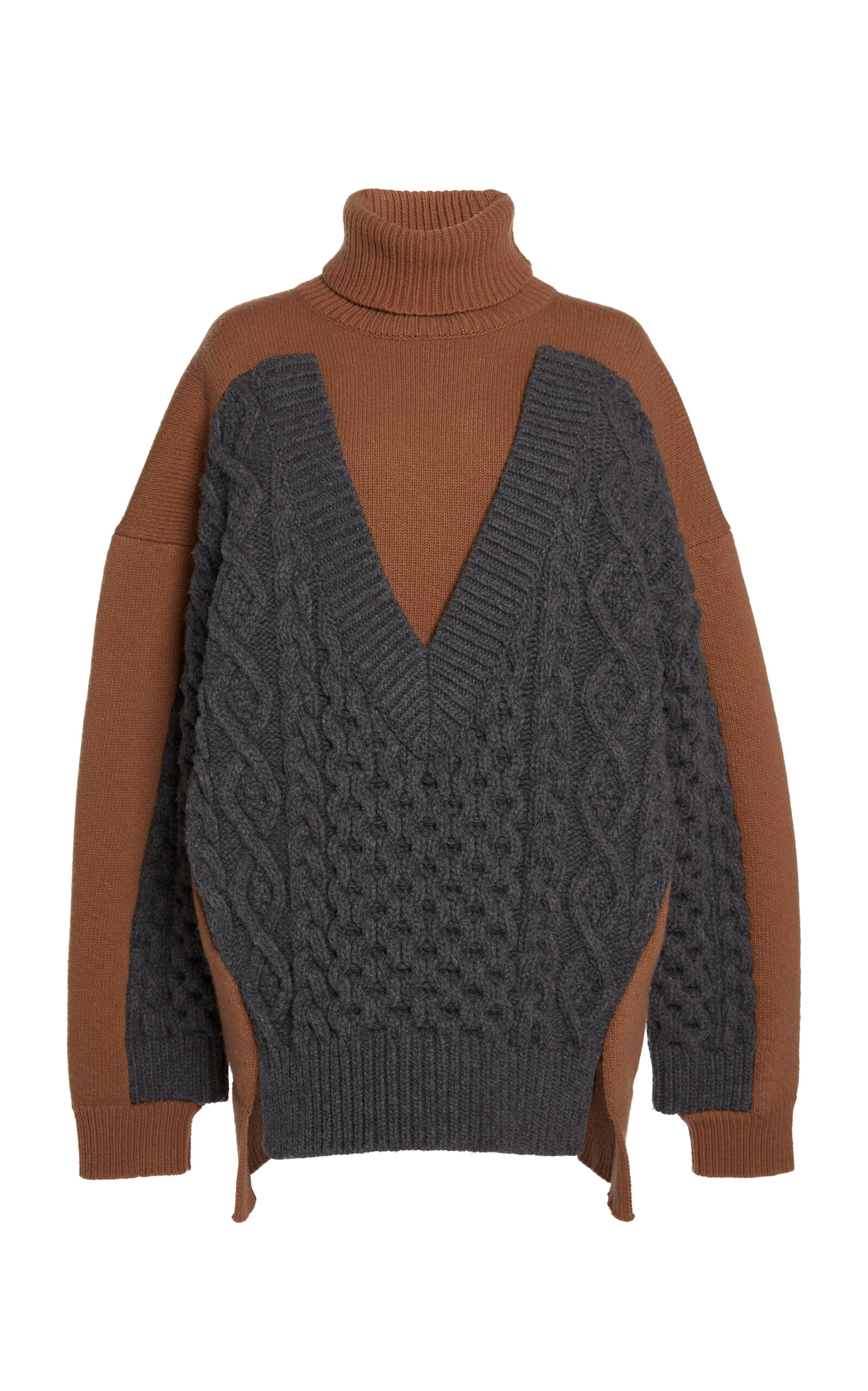 Shop Stella Mccartney Paneled Wool Turtleneck Sweater In Multi