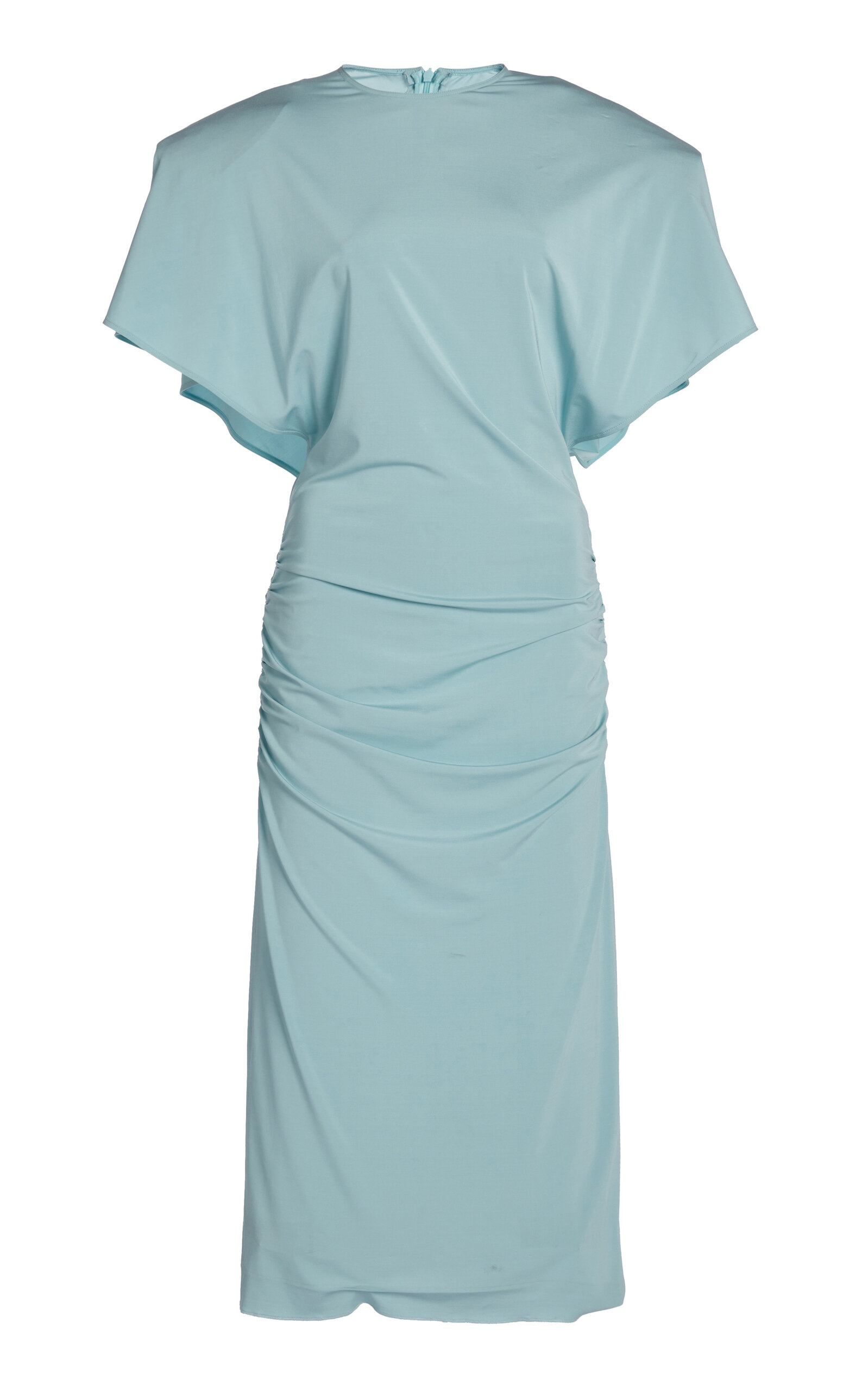 Stella Mccartney Draped Jersey Midi Dress In Light Blue