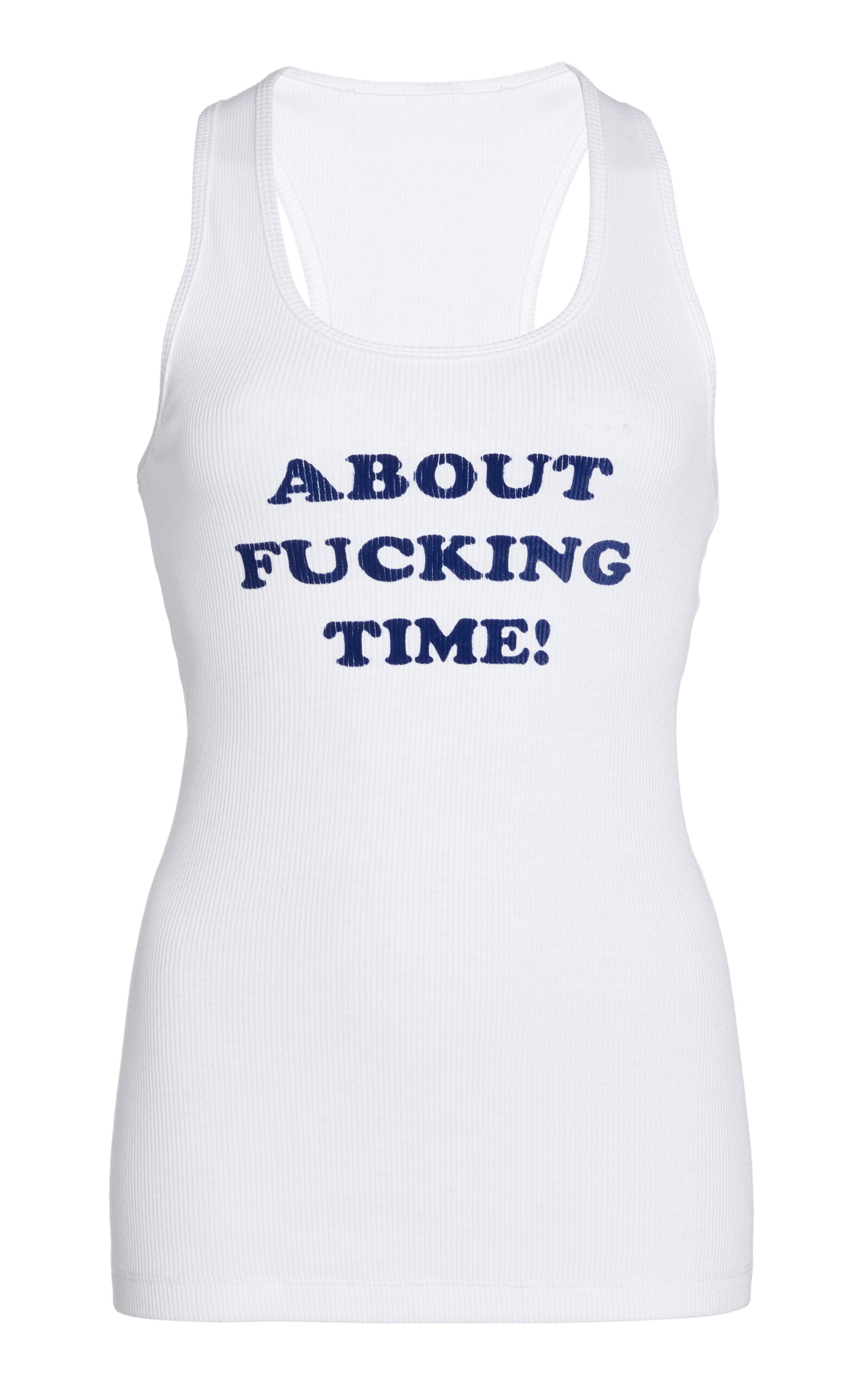 Stella Mccartney About F* Time Stretch-cotton Tank Top In White