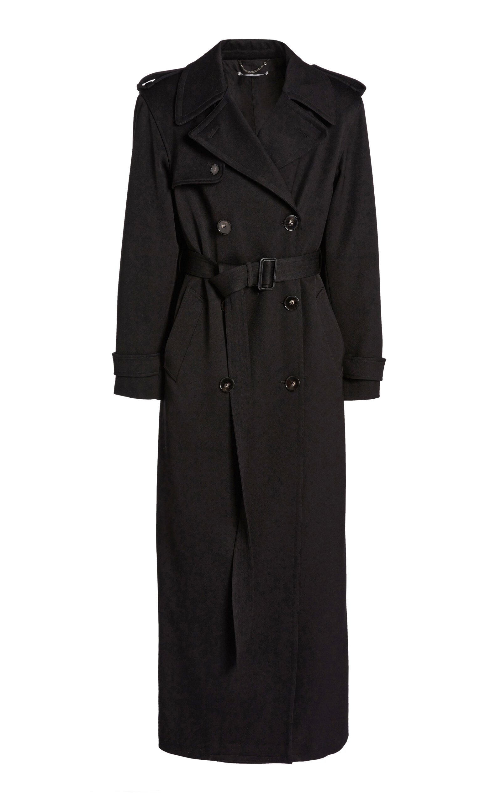 Stella Mccartney Oversized Structured Wool Trench Coat In Black