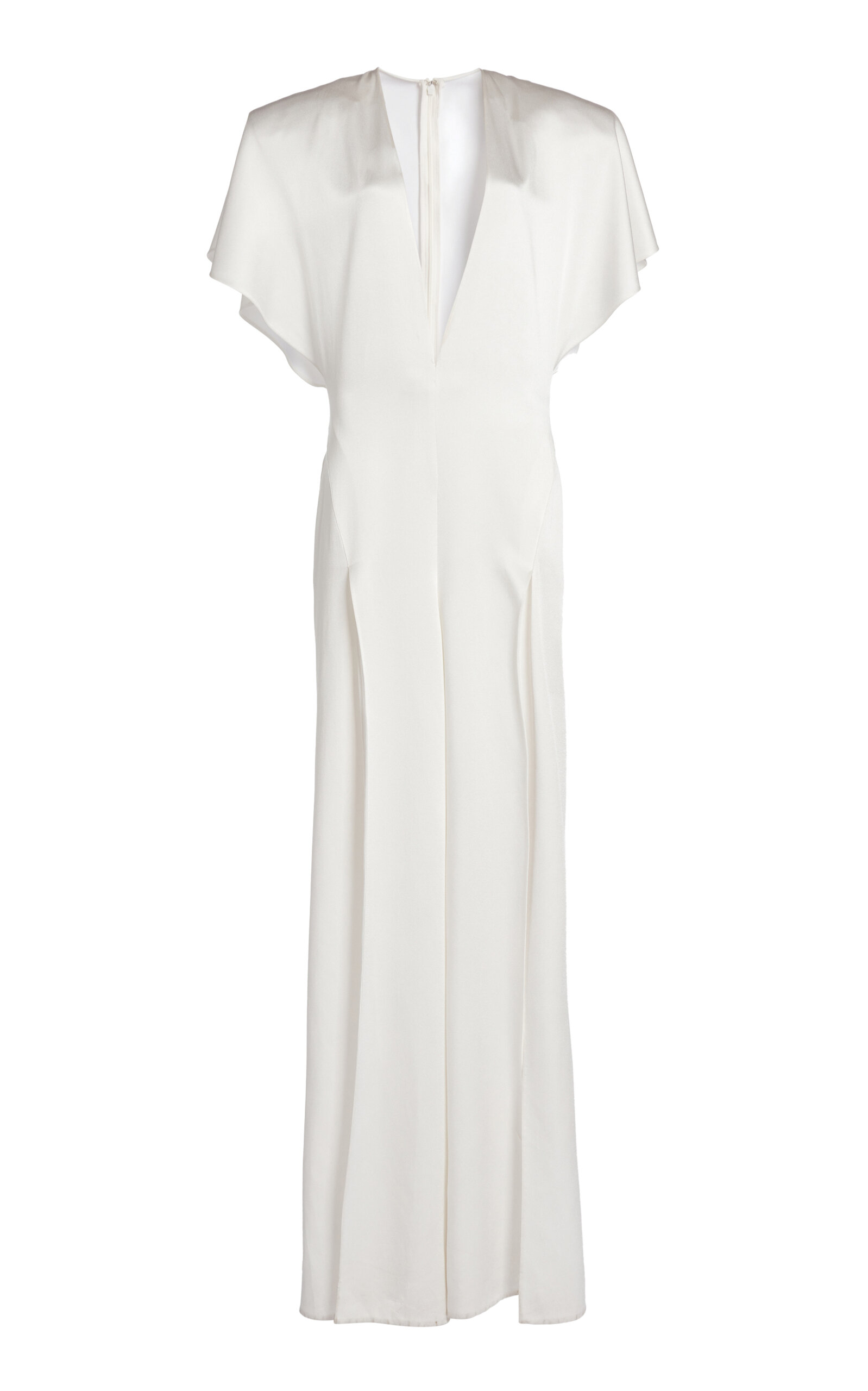 Stella Mccartney Slit-detailed Satin Jumpsuit In Ivory