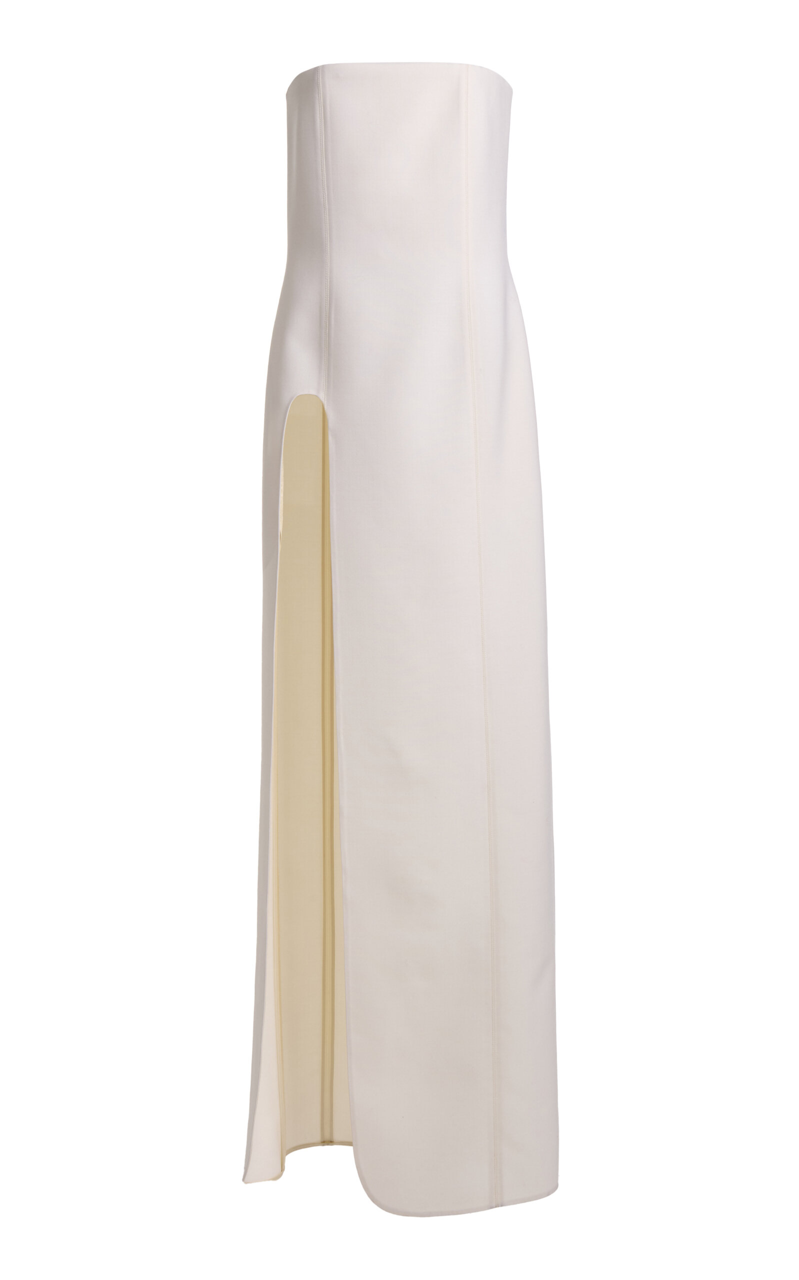 Stella Mccartney Slit-detailed Wool Bustier Dress In Ivory