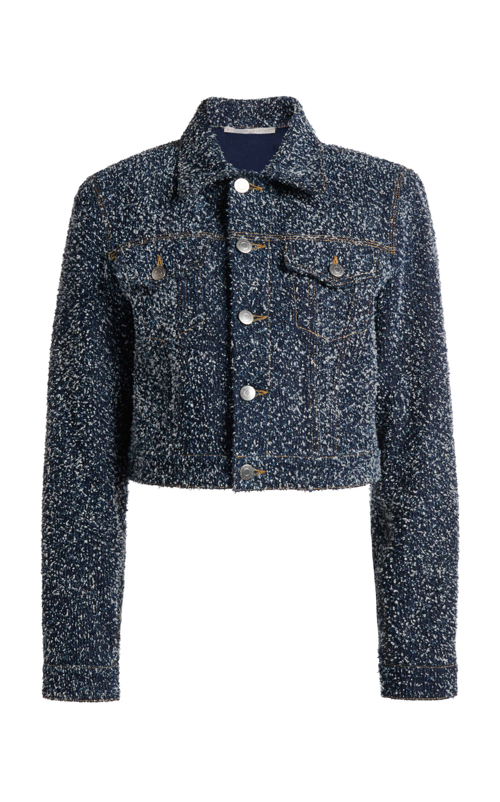 Stella Mccartney Bouclé Denim Jacket In Medium Wash