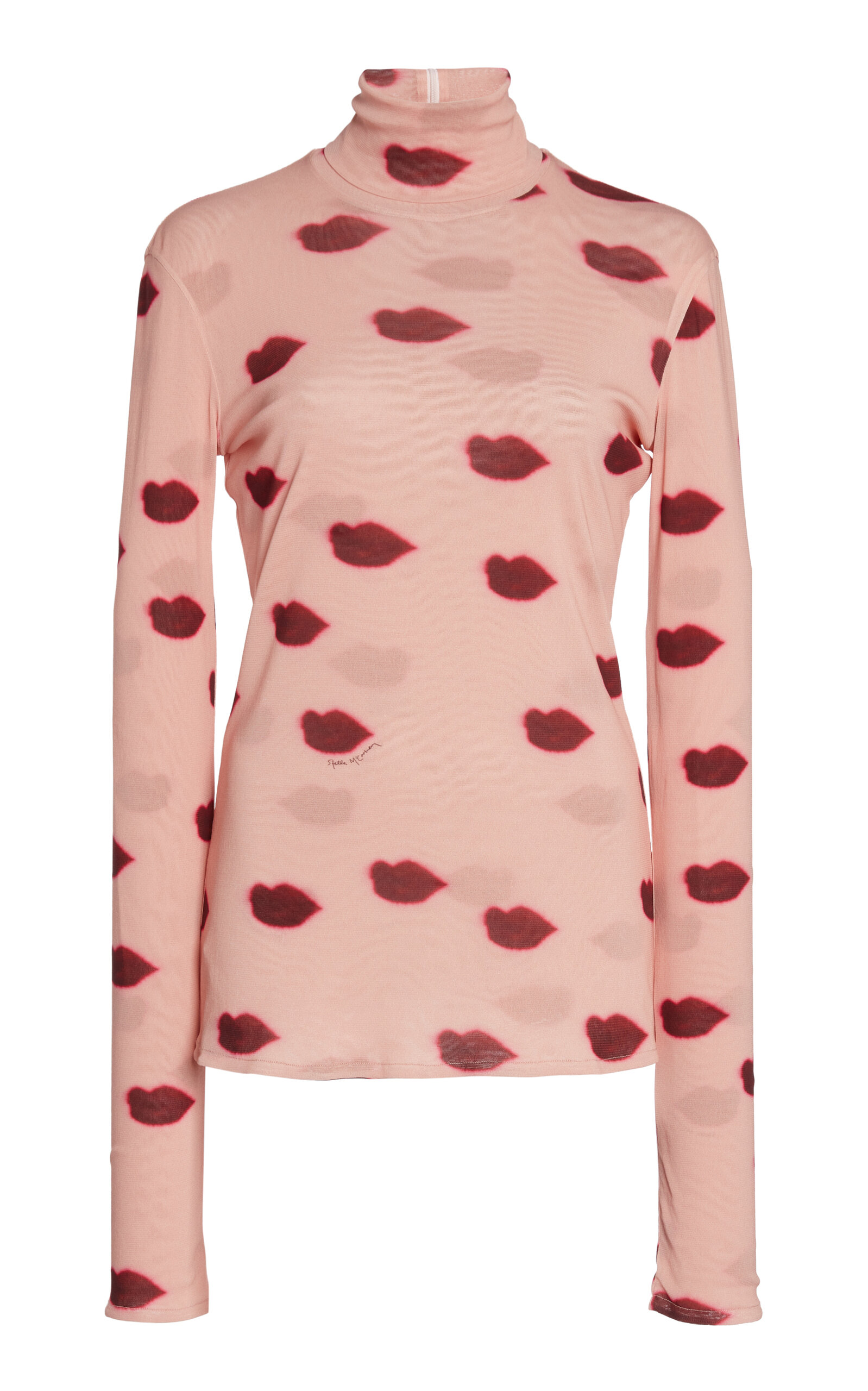 Stella Mccartney Printed Mesh Top In Light Pink