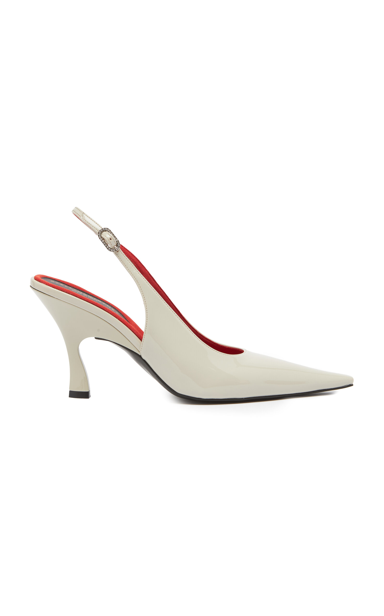 Stella Mccartney Elsa Shiny Patent Slingback Pumps In Neutral