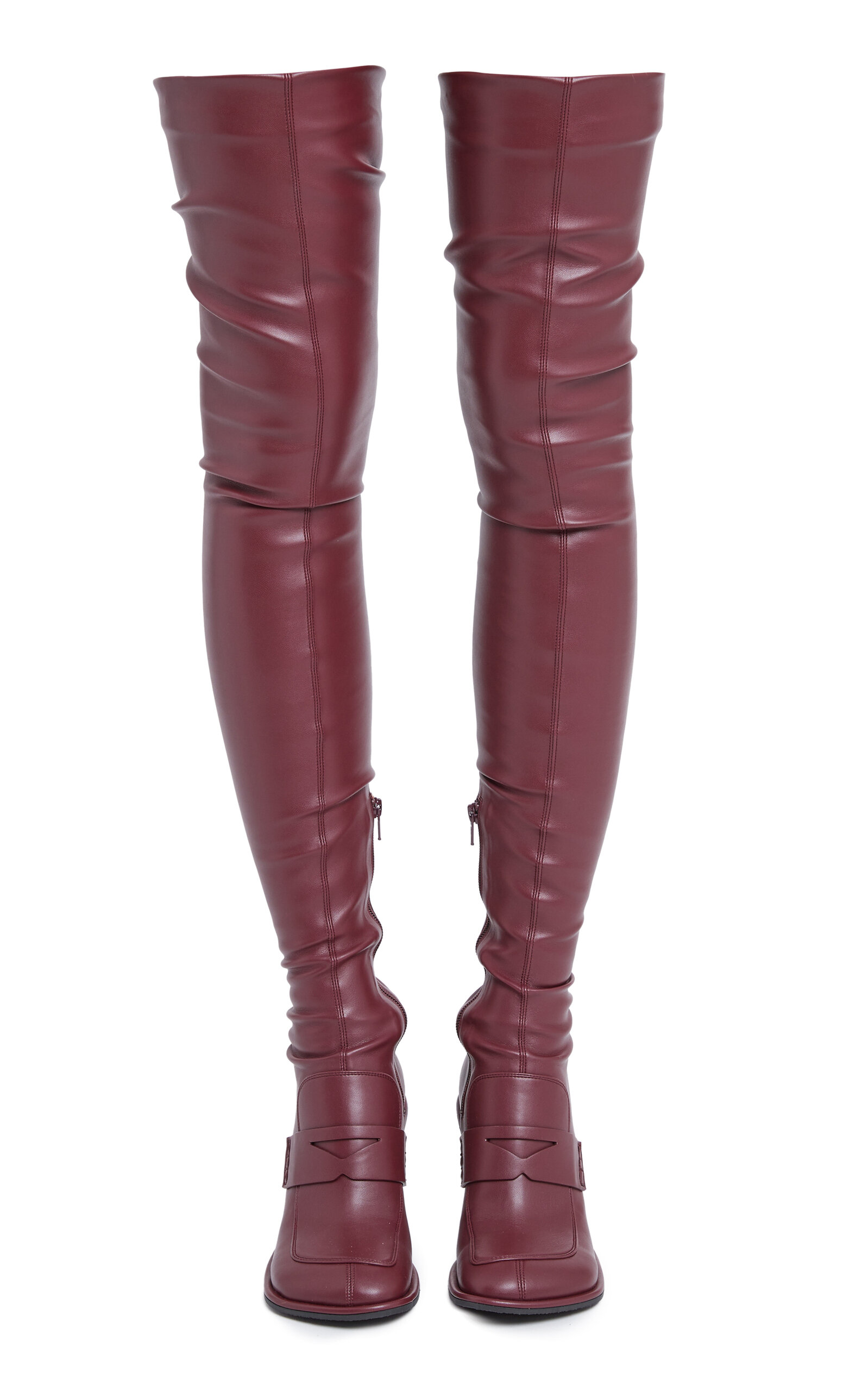 Stella Mccartney Ryder Stretch Alter Mat Over-the-knee Boots In Burgundy