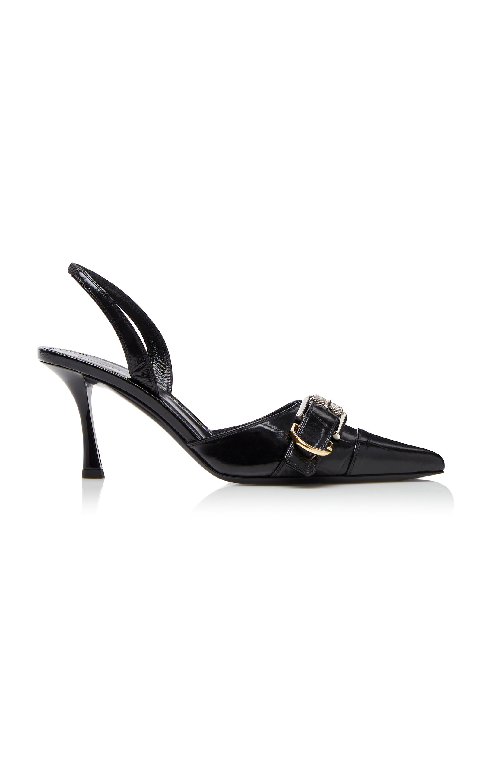 Shop Givenchy Voyou Leather Slingback Pumps In Black