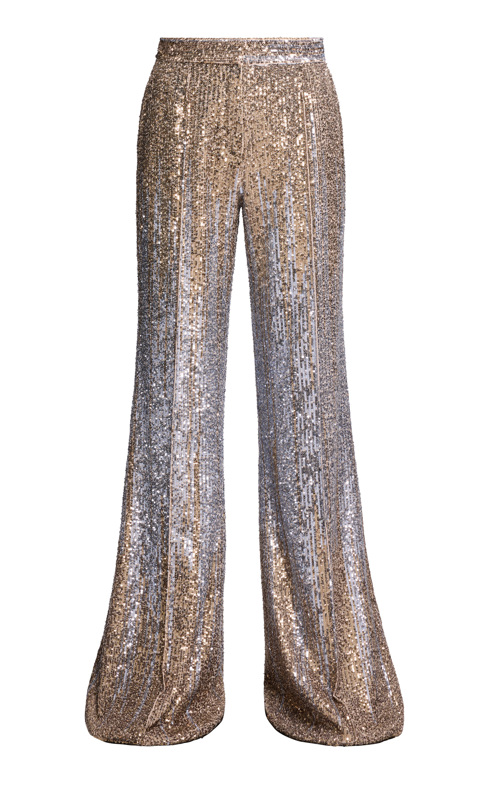 Elie Saab Sequined Flared Pants In Gold