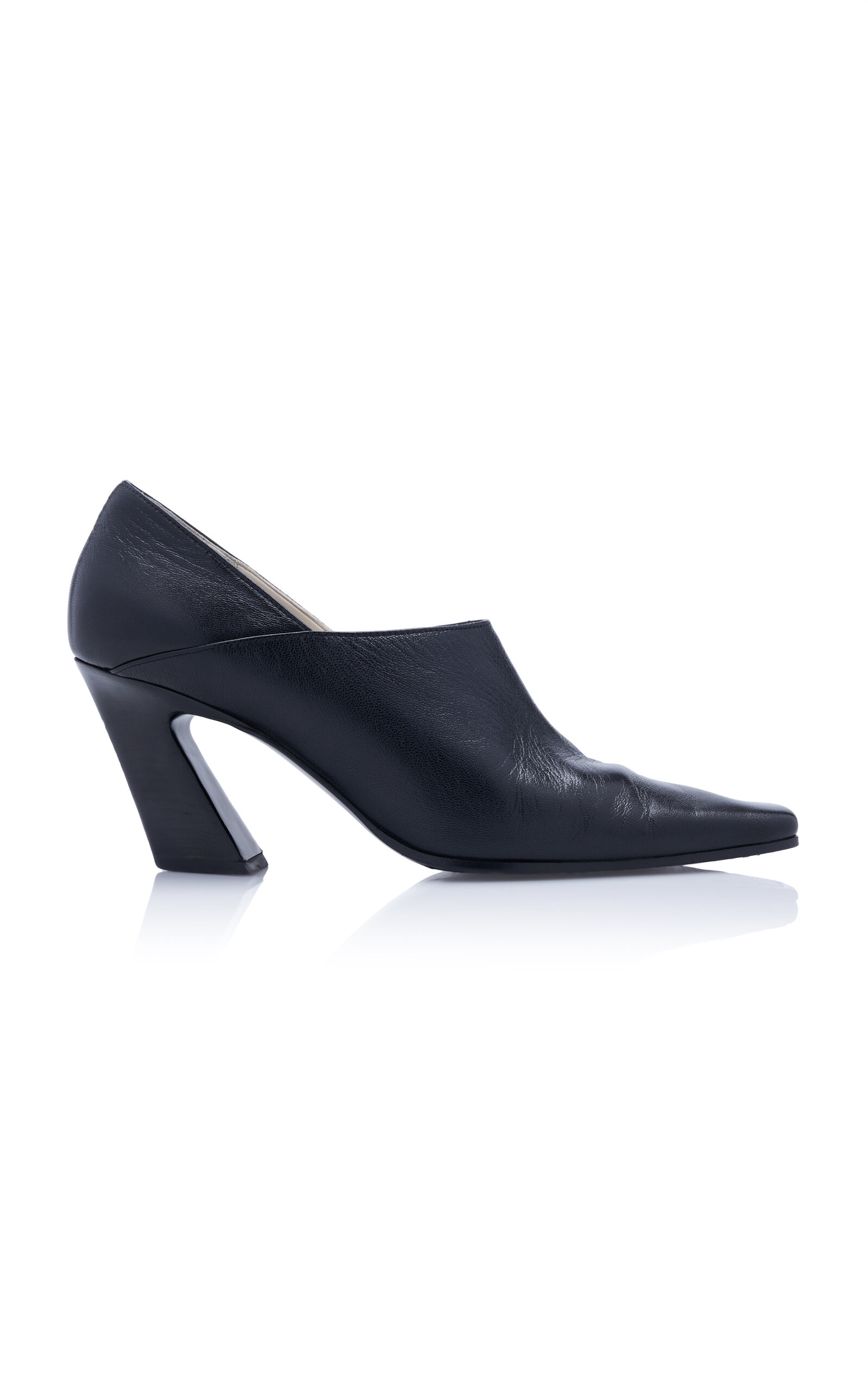 Shop Bottega Veneta Lewis Banzai Leather Loafer Pumps In Black