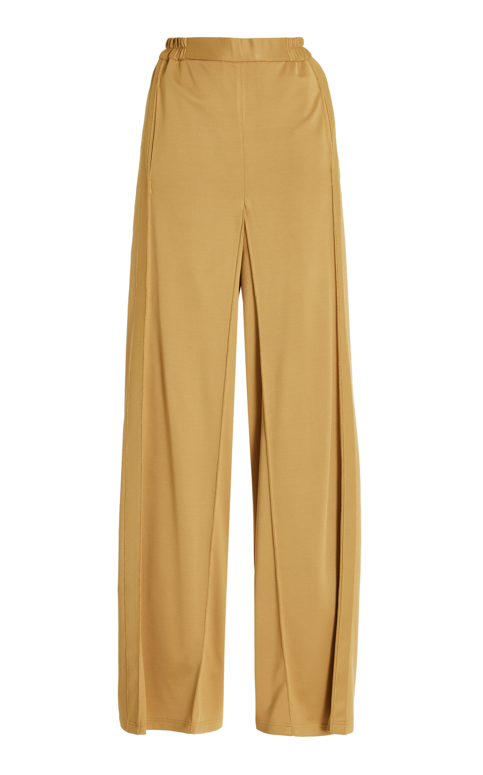 Pin-Tucked Crepe Wide-Leg Trousers